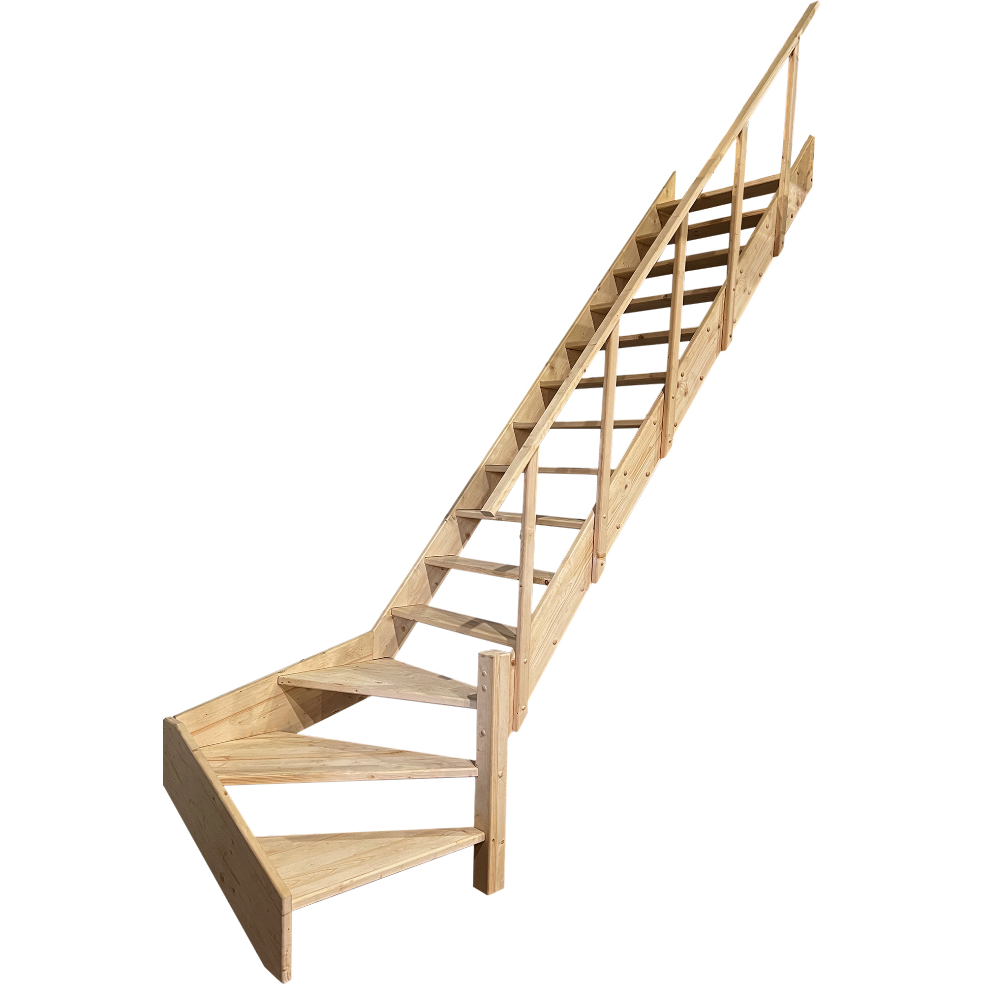 Изображение товара Лестница поворотная 90° деревянная левозаходная 3М Изображение товара Лестница поворотная 90° деревянная левозаходная 3М