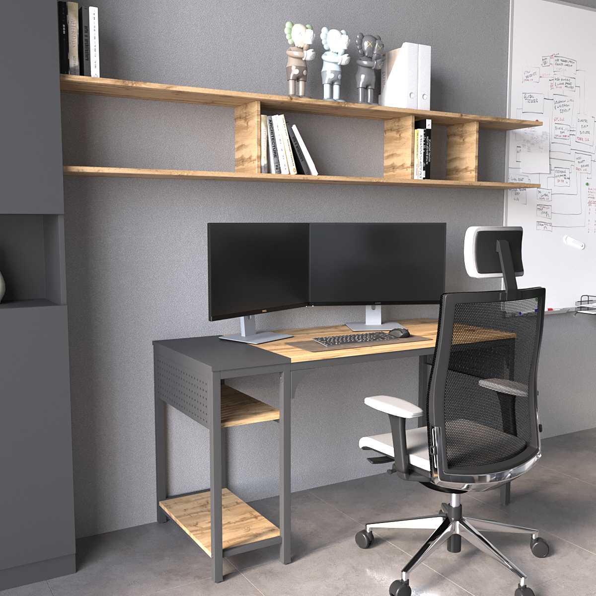 Изображение товара Письменный стол Ironweld Лофт 140х75 см сталь светло-коричневый/черный