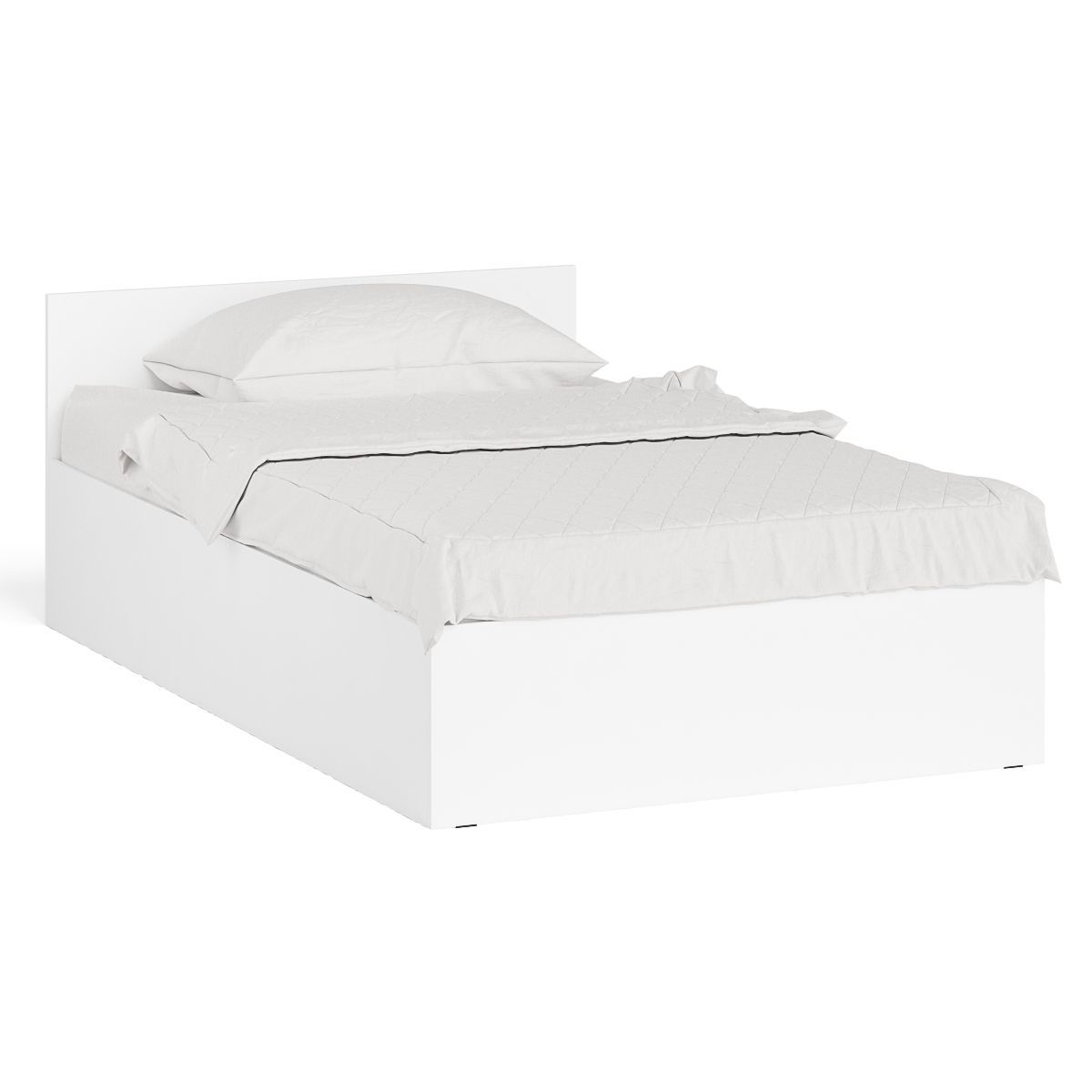 Изображение товара Кровать СВК Мори 1200 из ЛДСП белого цвета для молодежной комнаты