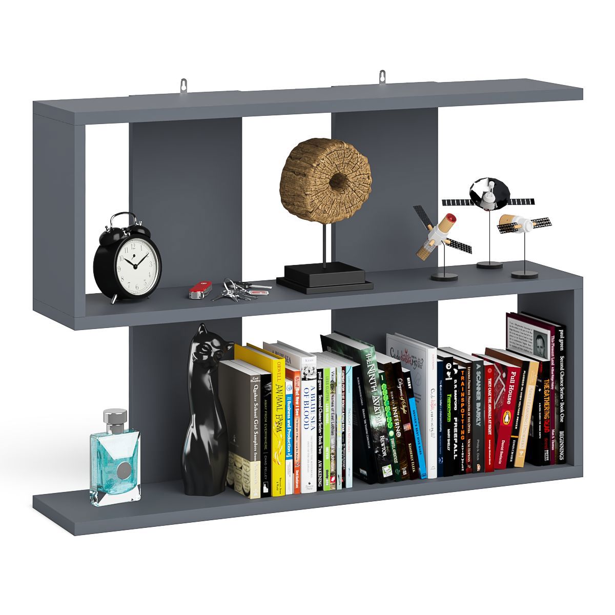 Изображение товара Настенная полка СВК Мори 900 90x21 см из ламинированной ДСП серого цвета