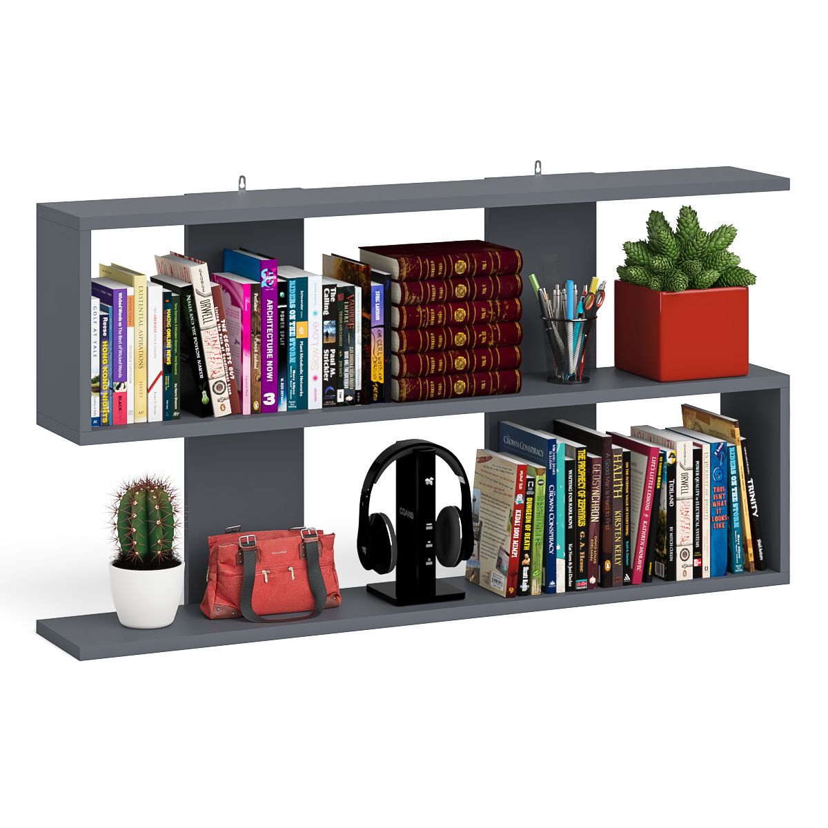 Изображение товара Настенная полка СВК 120x21 см из ЛДСП графит