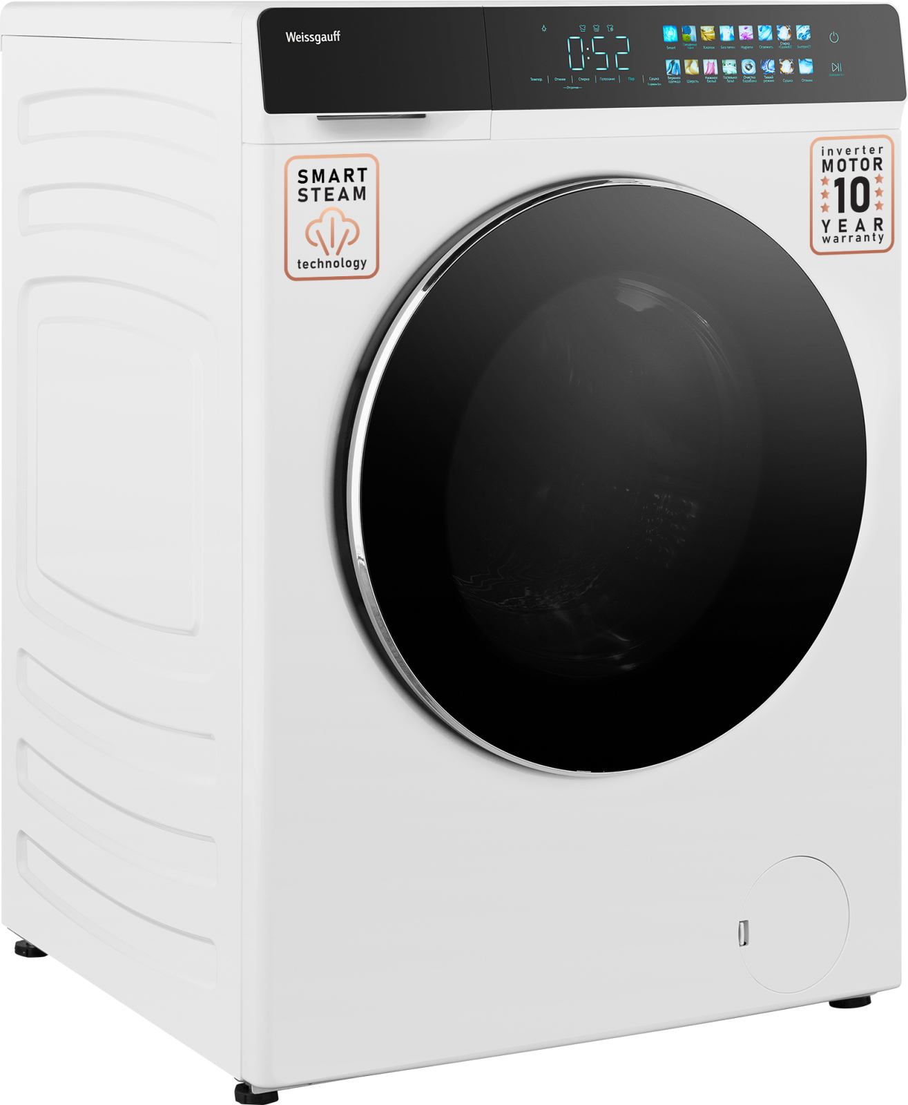 Изображение товара Стиральная машина с сушкой Weissgauff Wmd 999 inverter steam 12 кг белая
