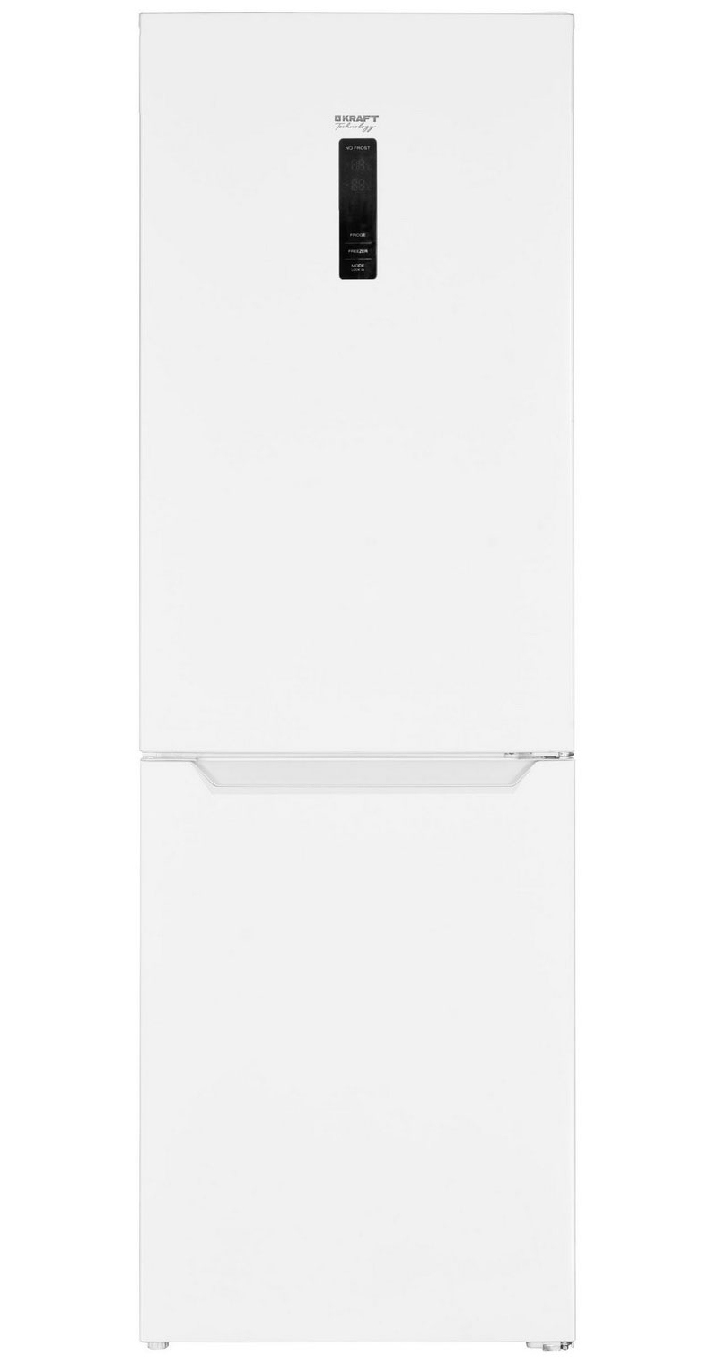 Изображение товара Двухкамерный холодильник Kraft TNC-NF401W 60x184 см с функцией No Frost, LED дисплеем и низким уров