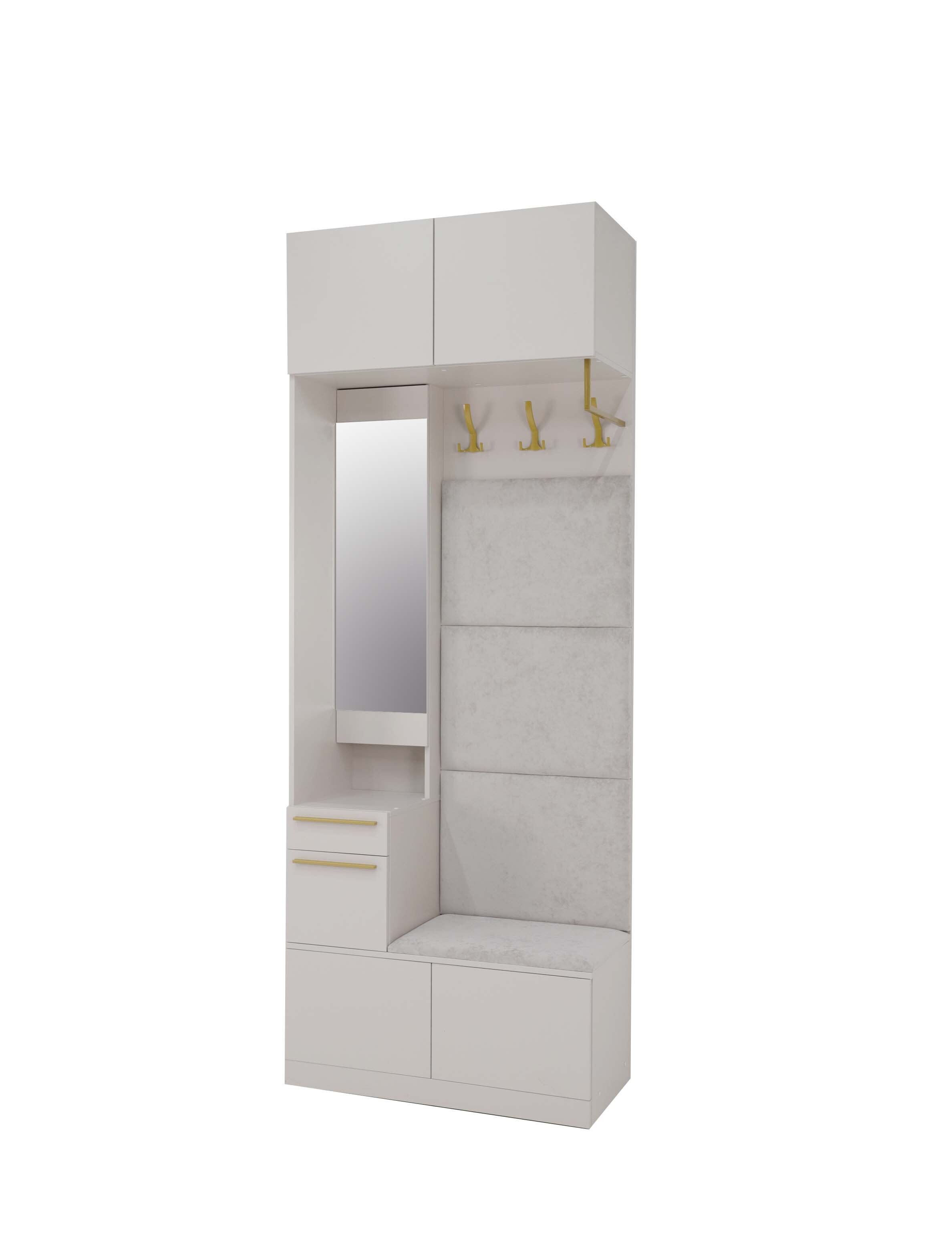 Изображение товара Комплект мебели для прихожей Ивару Николь-1 90x240x40 см ЛДСП цвет бежевый