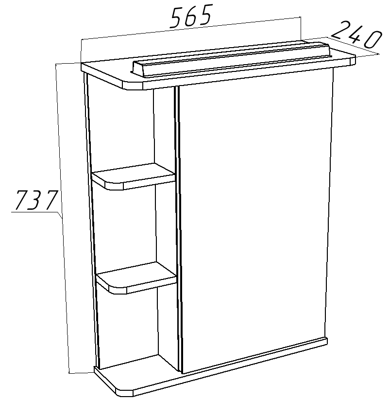 Изображение товара Зеркальный шкаф в ванную VANNAMARKET Z6000142 с подсветкой белый навесной
