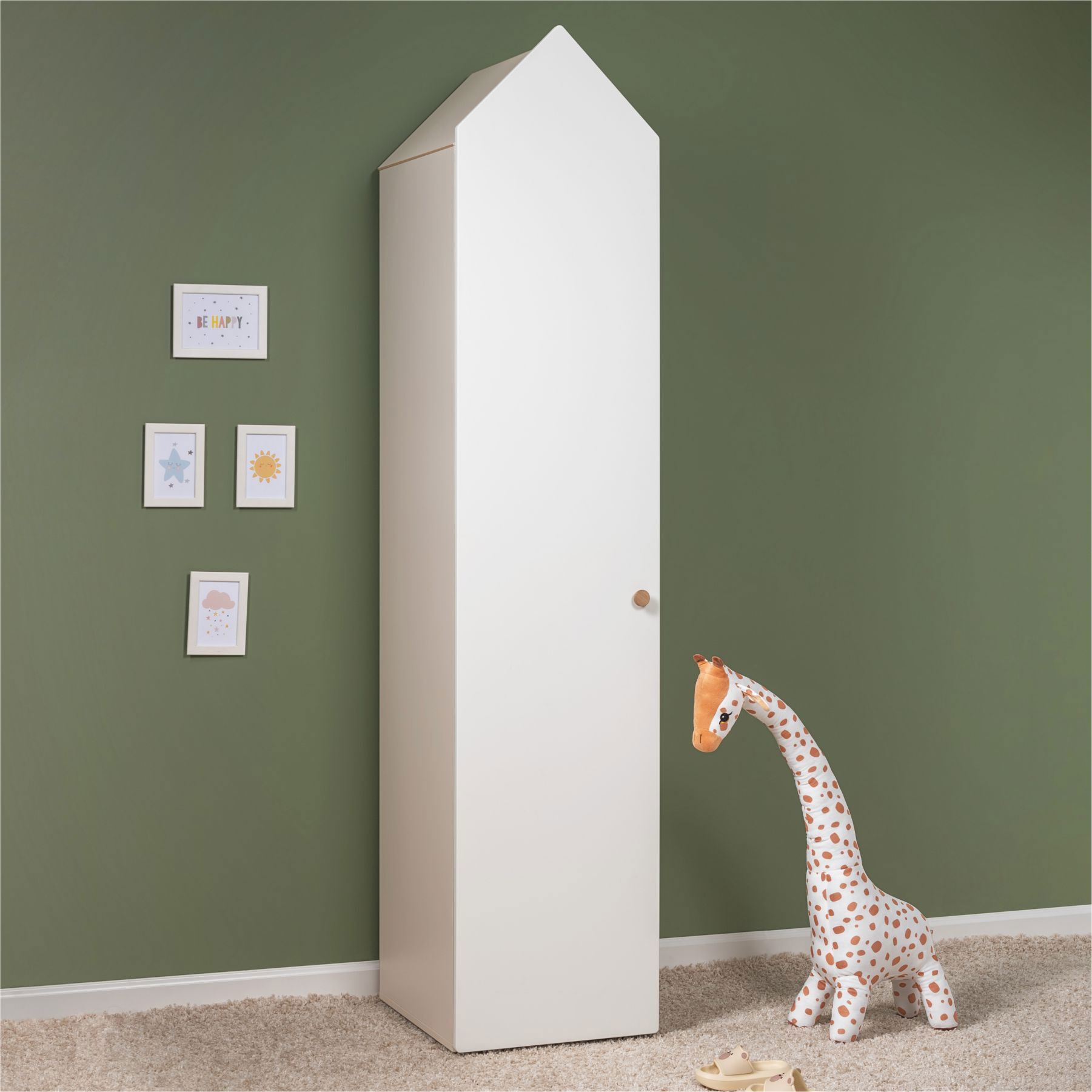 Изображение товара Шкаф распашной Андерсон из ЛДСП 2139х46.4 см для детской с белой шагренью