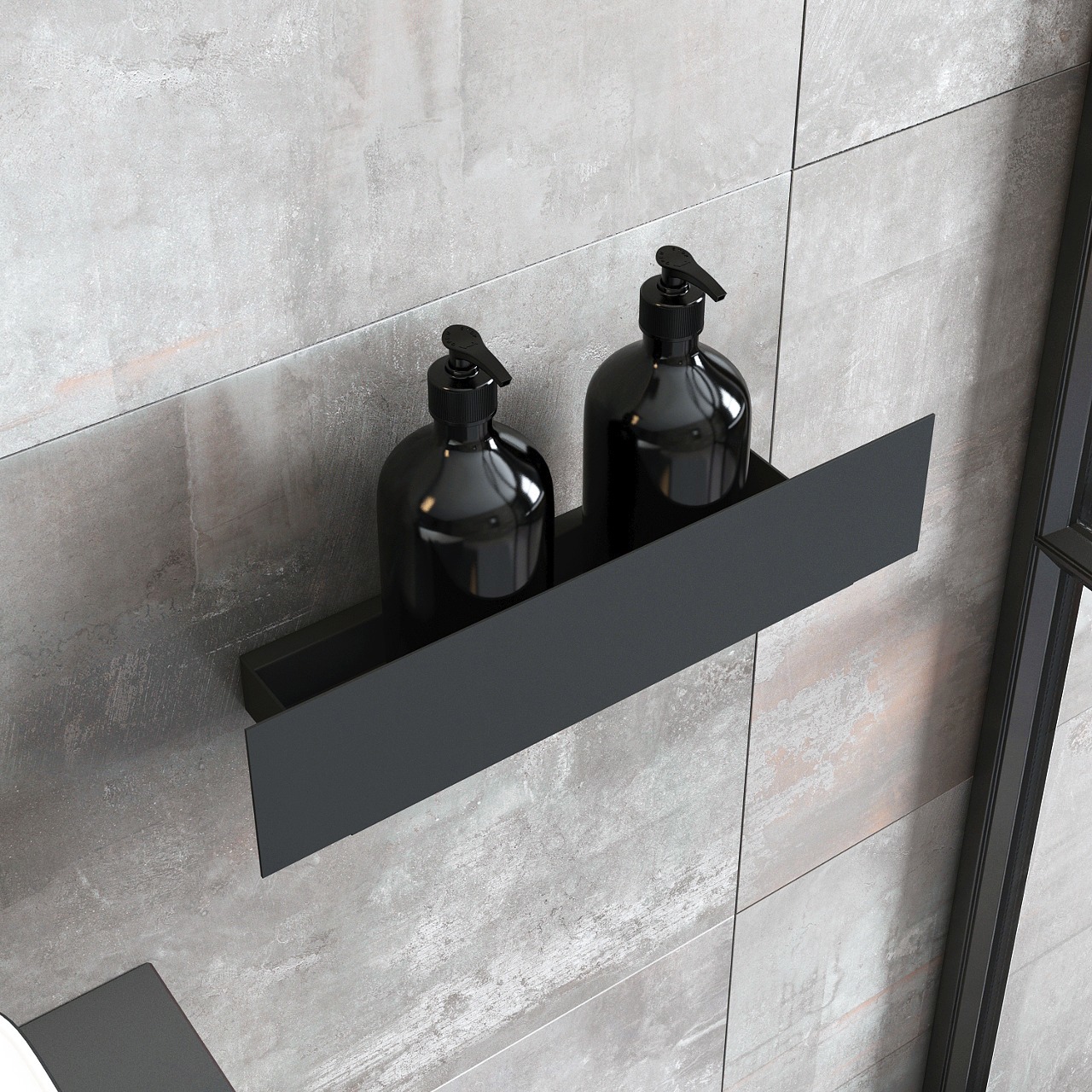 Изображение товара Полка для ванной VANNAMARKET VM030771 350 мм черная