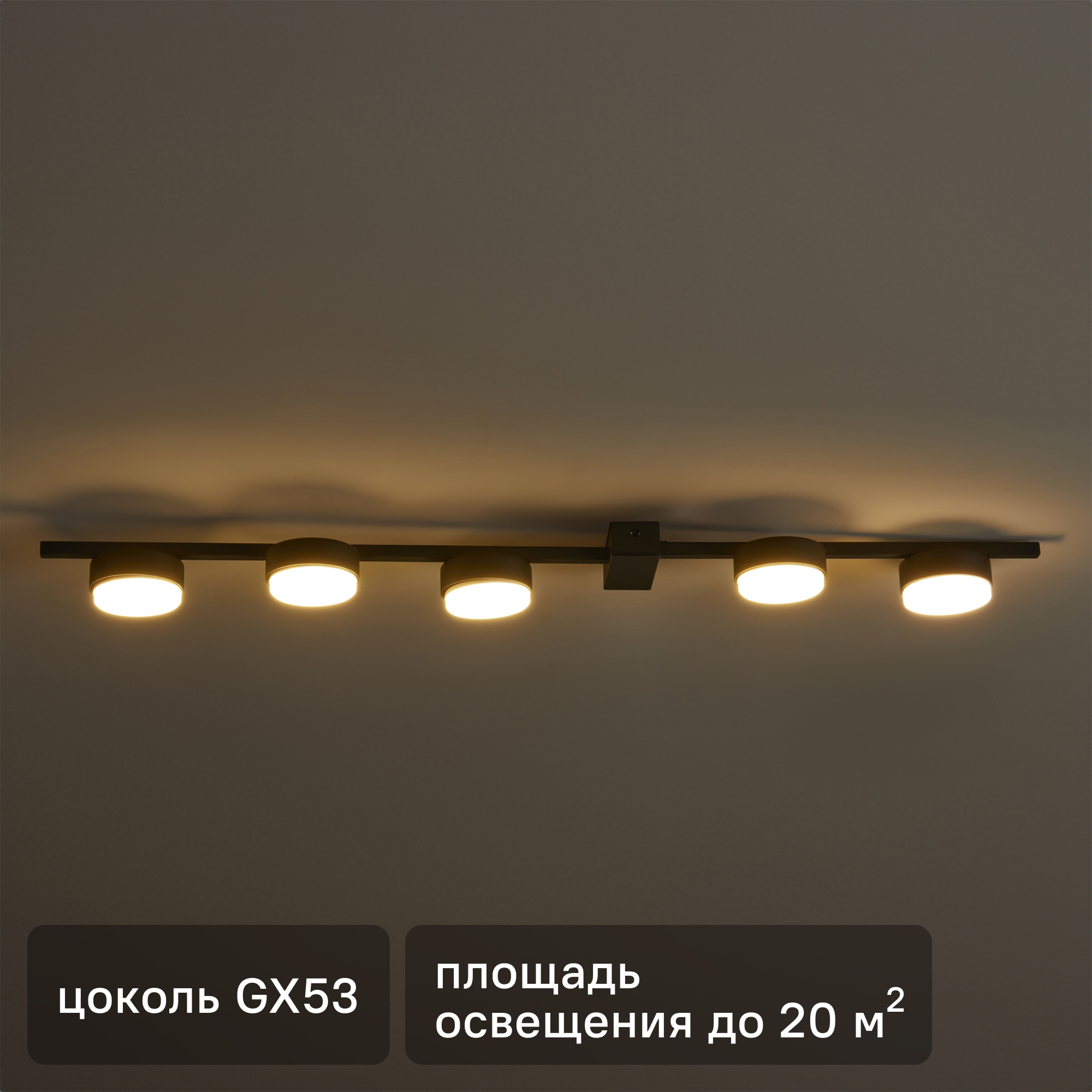 Изображение товара Люстра потолочная Lamia 5 ламп GX53 8 Вт цвет черный