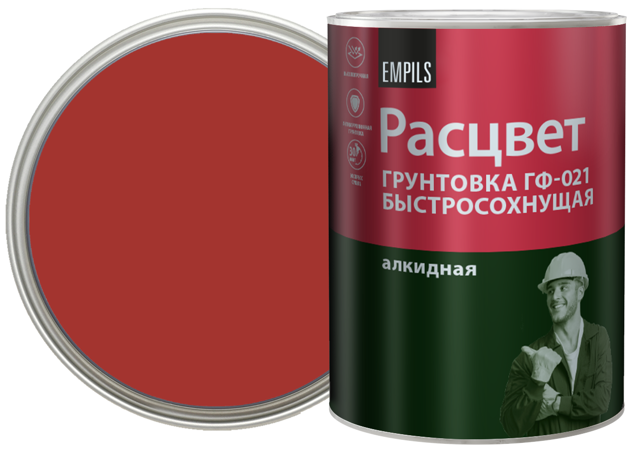 Изображение товара Грунтовка для сухих помещений Расцвет ГФ-021 1 кг цвет красно-коричневый