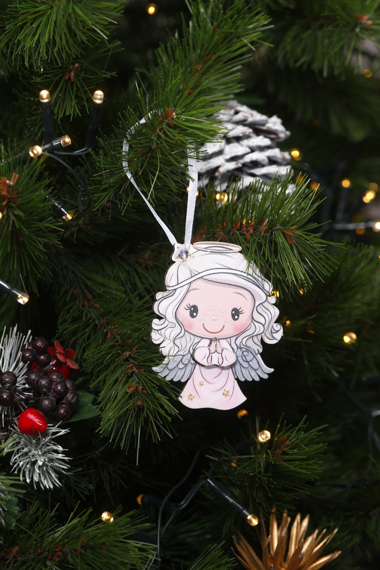 Изображение товара Елочная игрушка Подвеска Нежная коллекция 9x7x0.6 см разноцветная