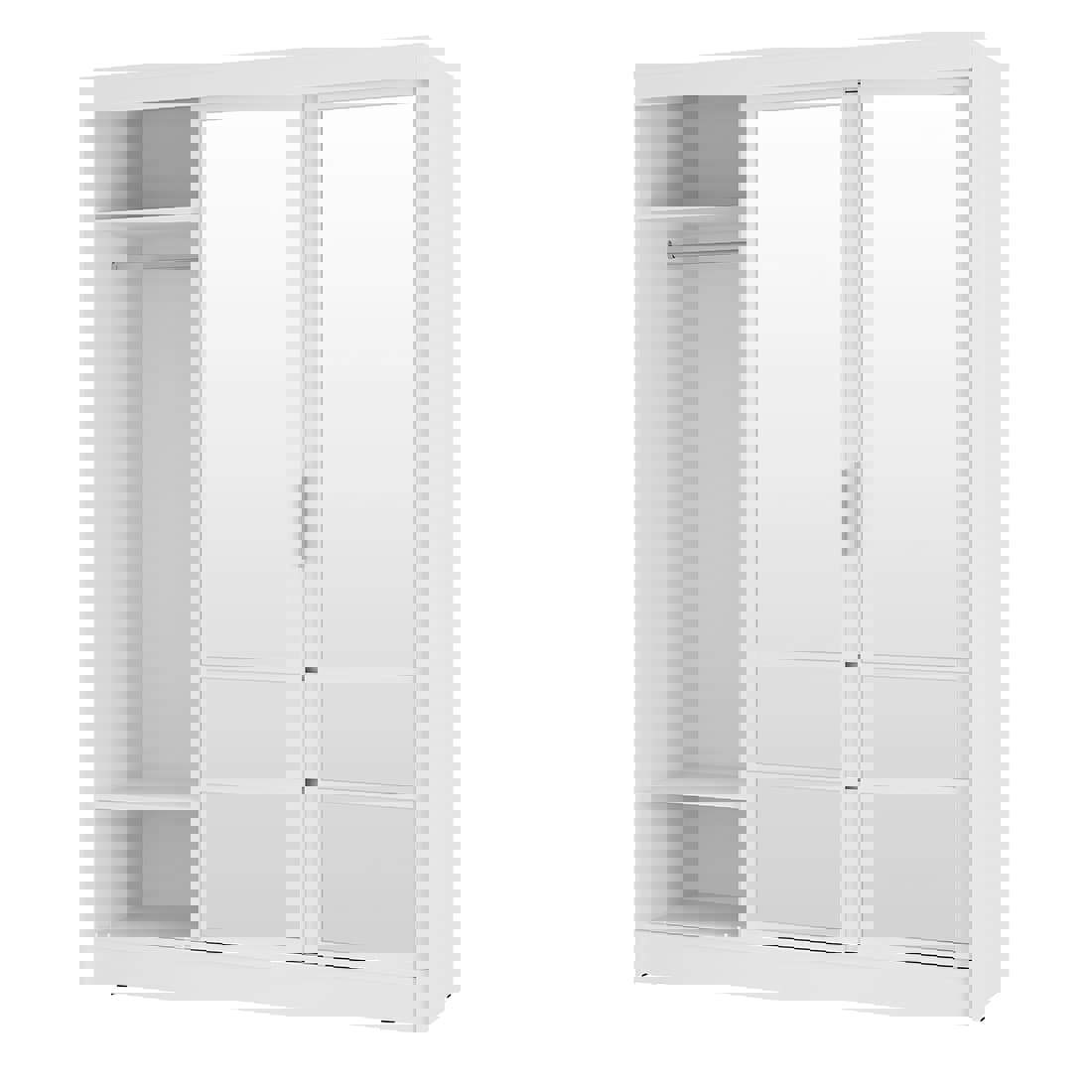 Изображение товара Шкаф-купе BTS ШКК-06 210х160х58.2 см с зеркалами и ящиками Белый