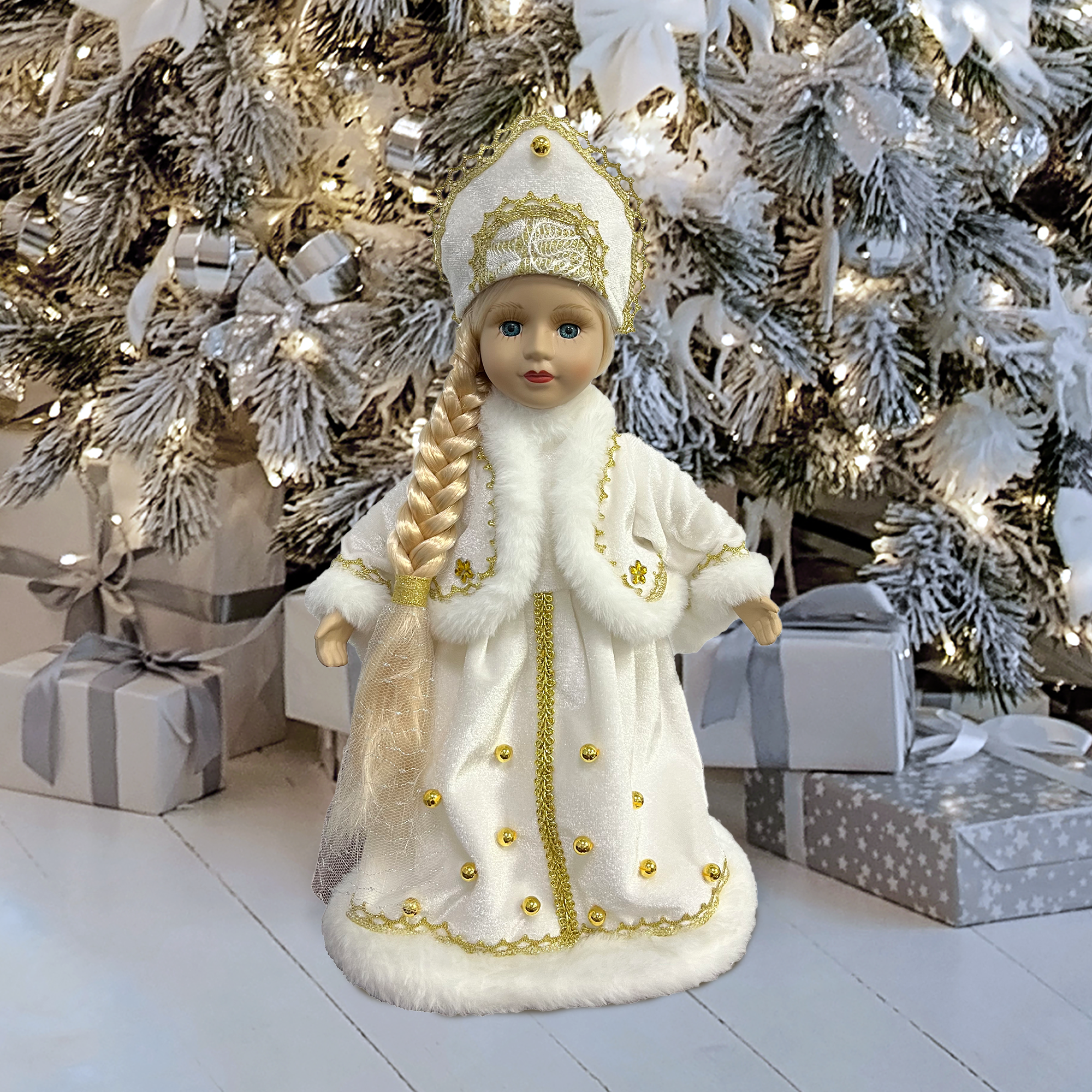 Изображение товара Новогоднее украшение Снегурочка 32x20.5 см золотой