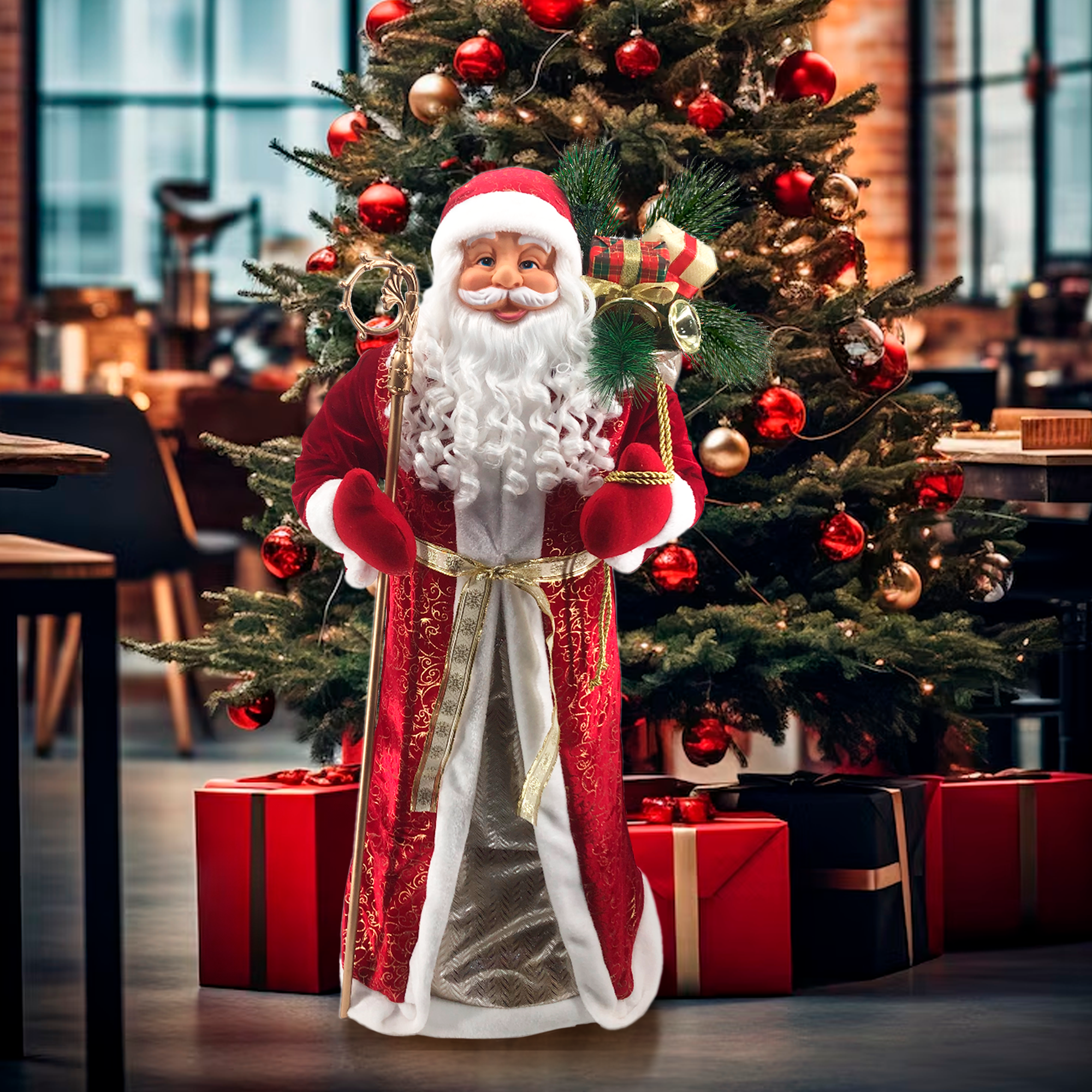 Изображение товара Декоративная фигура Дед Мороз 120x50 см новогодняя украшение для интерьера