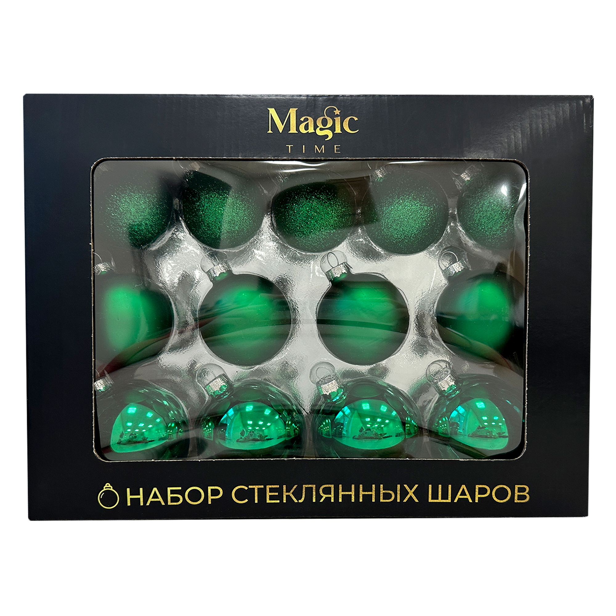 Изображение товара Набор Елочных украшений Подвес стекло зеленый 26 шт диаметром 5 см