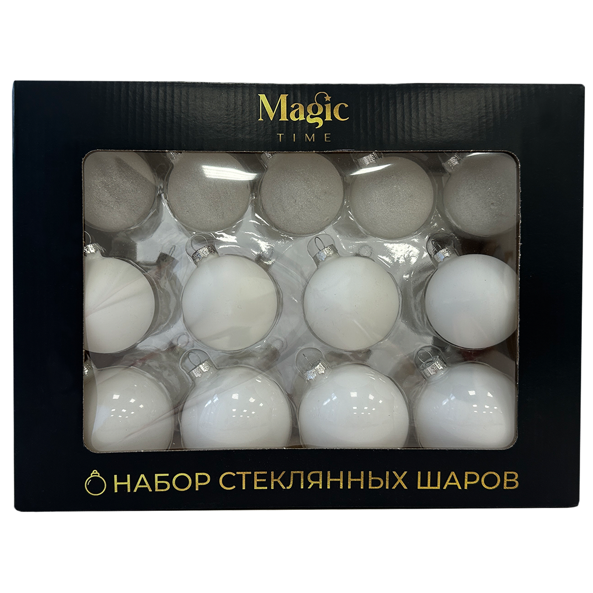 Изображение товара Набор елочных украшений Подвес 26 шт. стеклянные белые шары