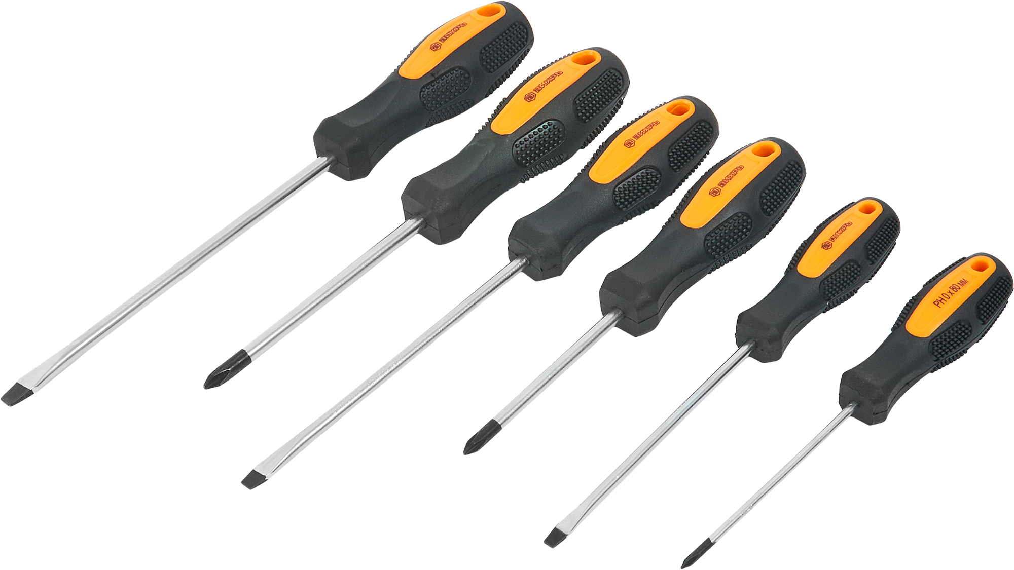 Изображение товара Набор отверток ВИХРЬ PH/SL 6 шт: PH0, PH1, PH2, SL1.0x4.0, SL1.0x5.5, SL1.2x6.5
