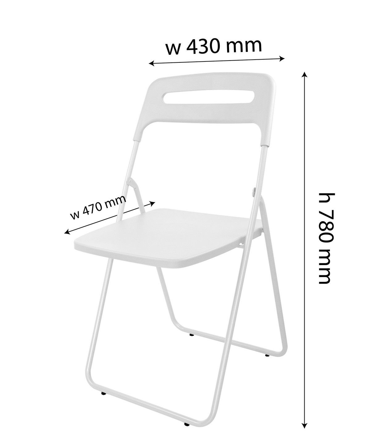 Стул складной 43x78x47 см ножки металл/сиденье ПВХ цвет белый - 4