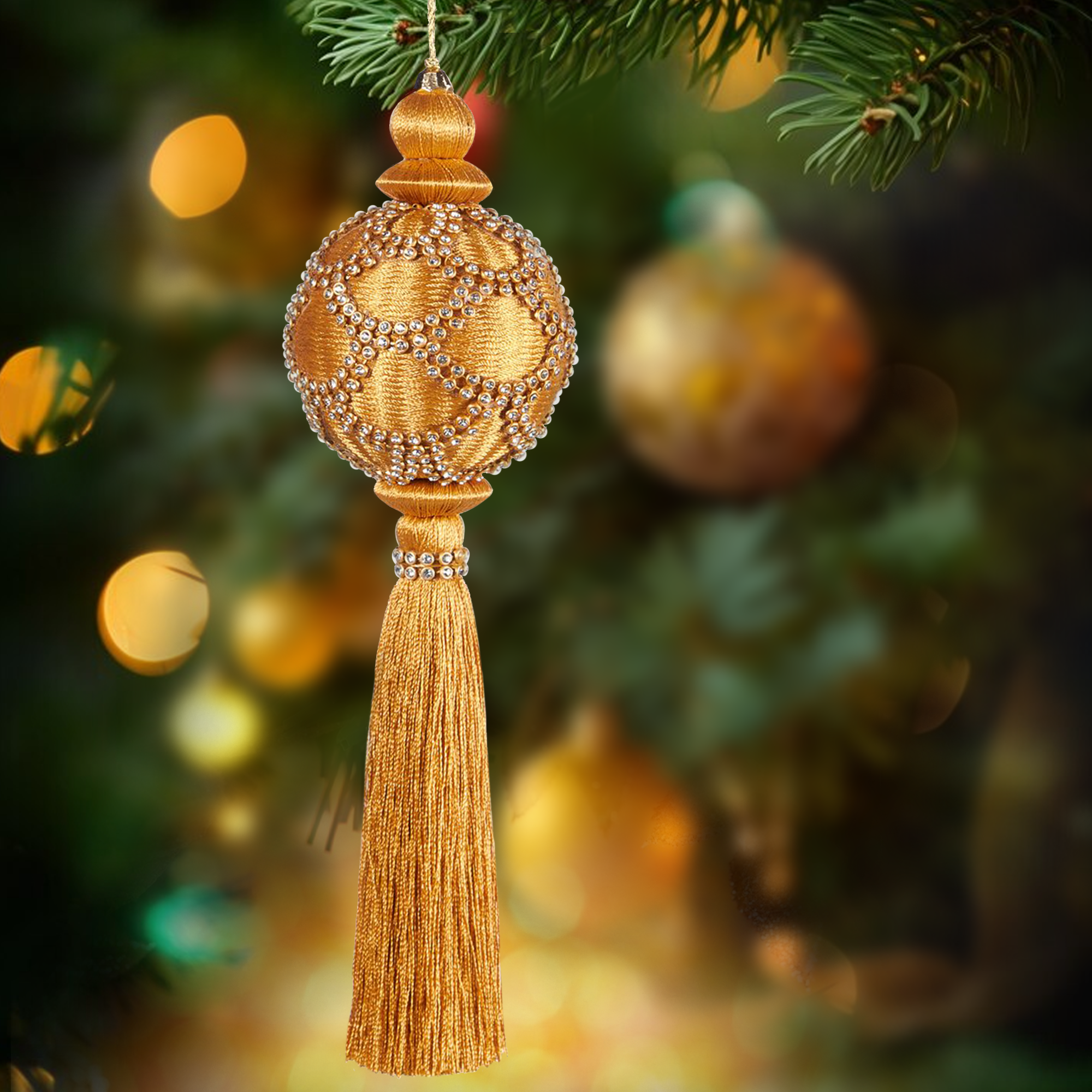 Изображение товара Украшение елочное «Кисть», 24x6 см, цвет золотой