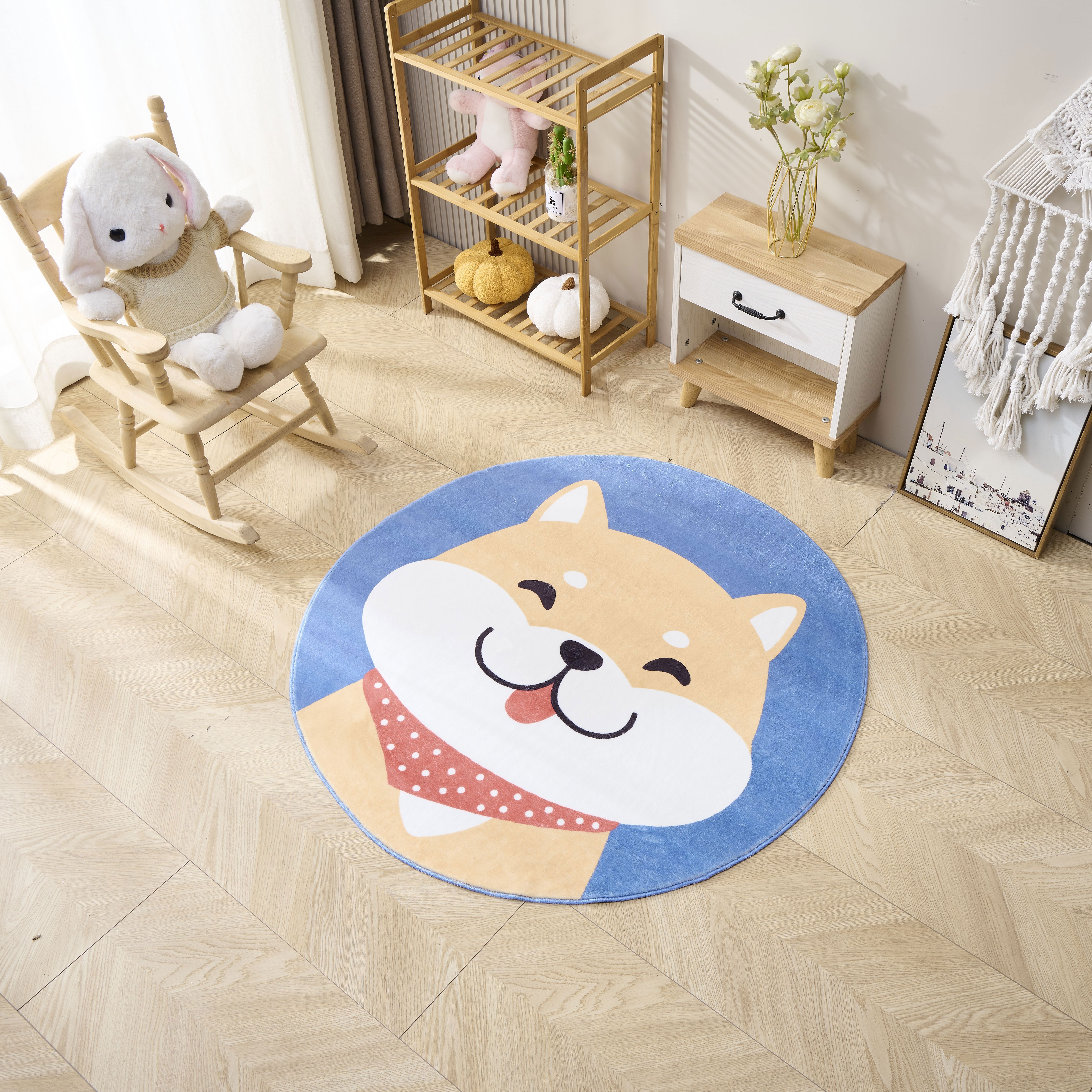 Изображение товара Детский ковер Kindora круг 100 см с ярким рисунком и противоскользящим покрытием