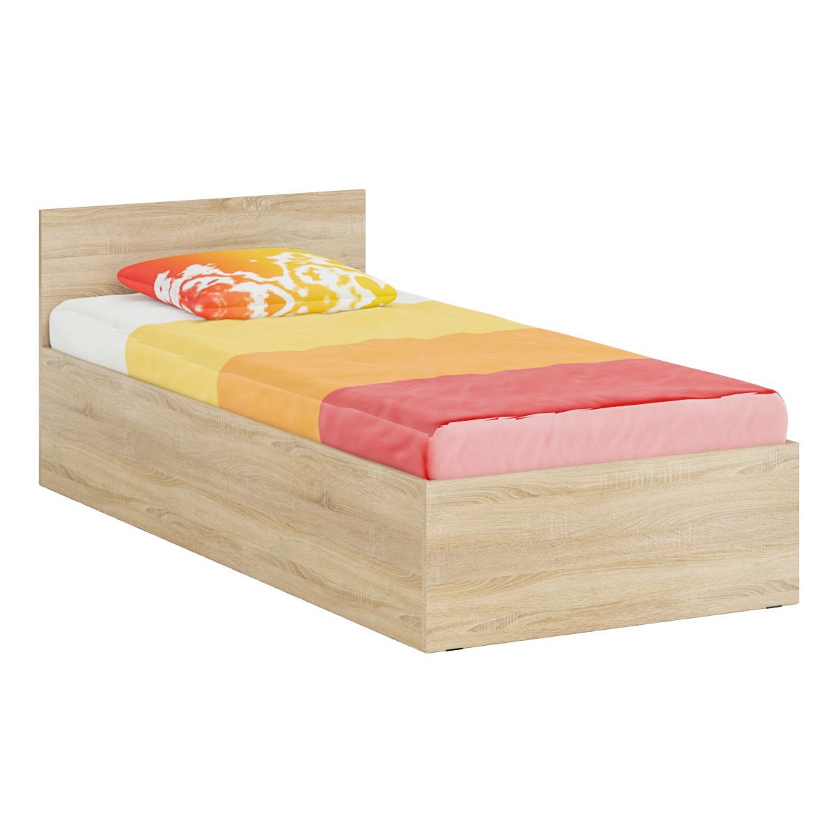 Изображение товара Кровать СВК Стандарт 0900 90x200 см дуб сонома, ламинированная ДСП, гарантия 2 года