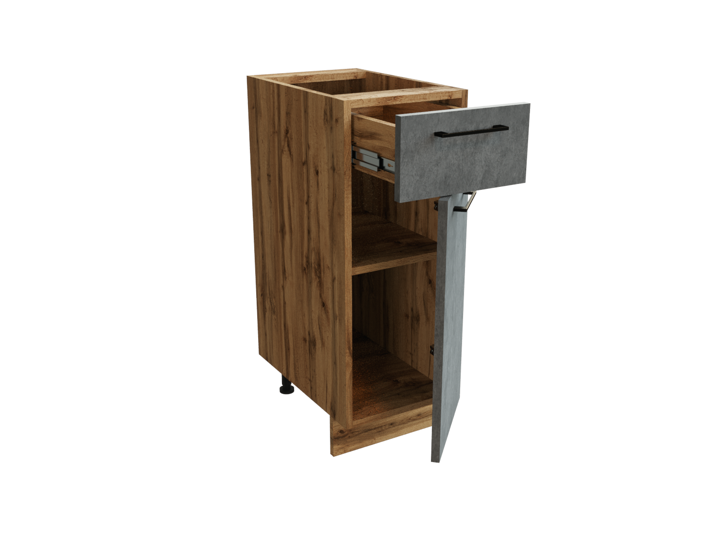 Изображение товара Напольный шкаф Хелмер 30x81.6x47.8 см с 1 ящиком серый дуб ЛДСП