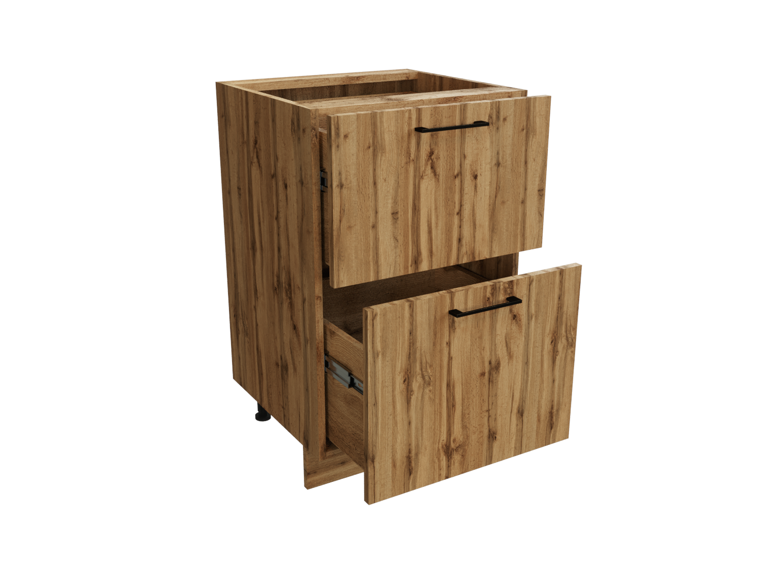 Изображение товара Напольный шкаф 50x81.60x47.80 см с 2 ящиками фасад дуб вотан ЛДСП каркас дуб вотан ЛДСП Сурская Мебель