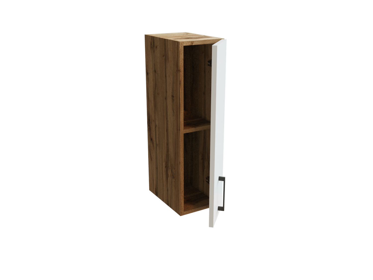 Изображение товара Навесной шкаф бутылочница 20x71.60x31.80 см фасад белый МДФ каркас дуб вотан ЛДСП Сурская Мебель