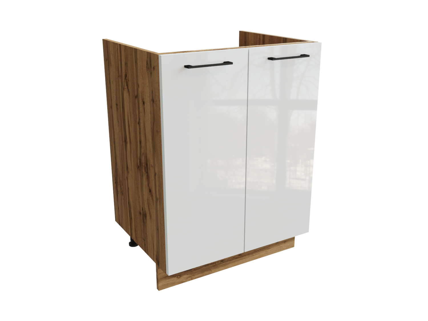 Изображение товара Напольный шкаф 60x81 6x47 4 см белый МДФ дуб вотан для кухни