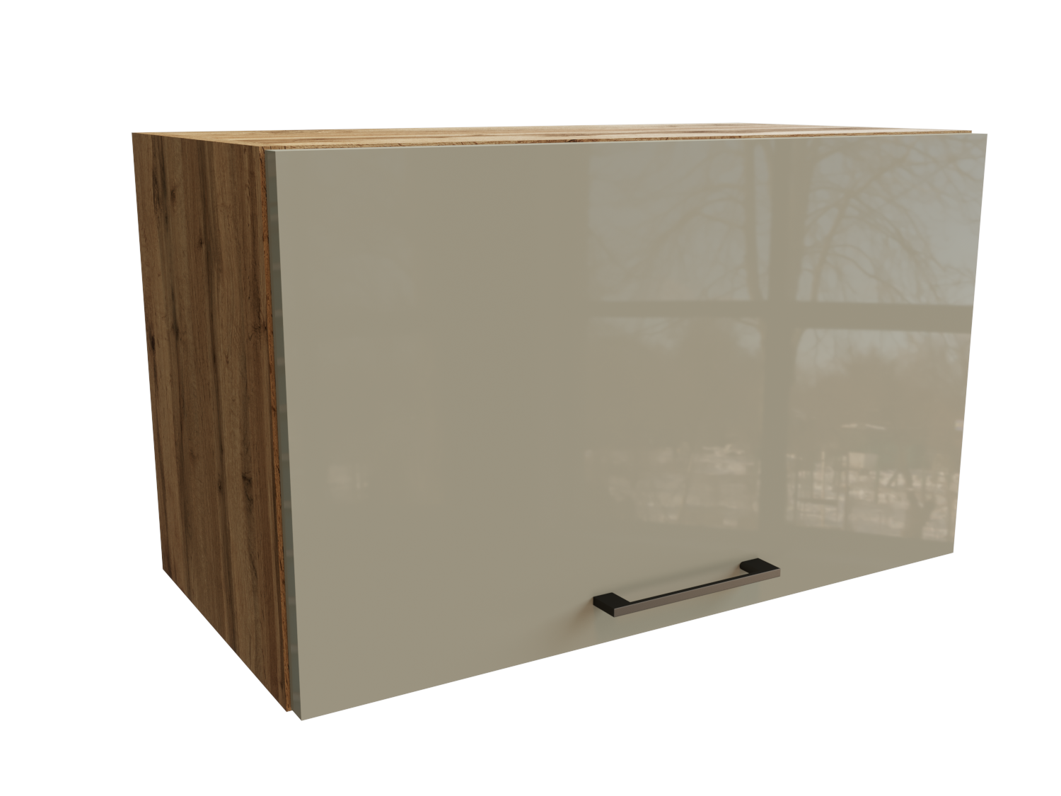 Изображение товара Навесной шкаф 60x35.80x31.80 см фасад капучино МДФ каркас дуб вотан ЛДСП Сурская Мебель