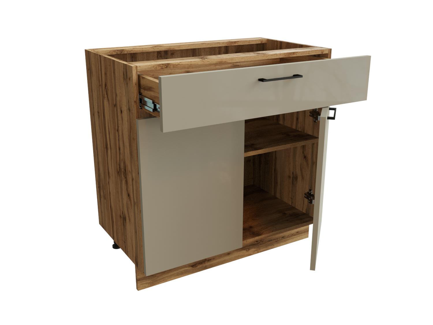 Изображение товара Напольный шкаф 80x81.6x47.8 см серия Эстетик, фасад капучино, Россия