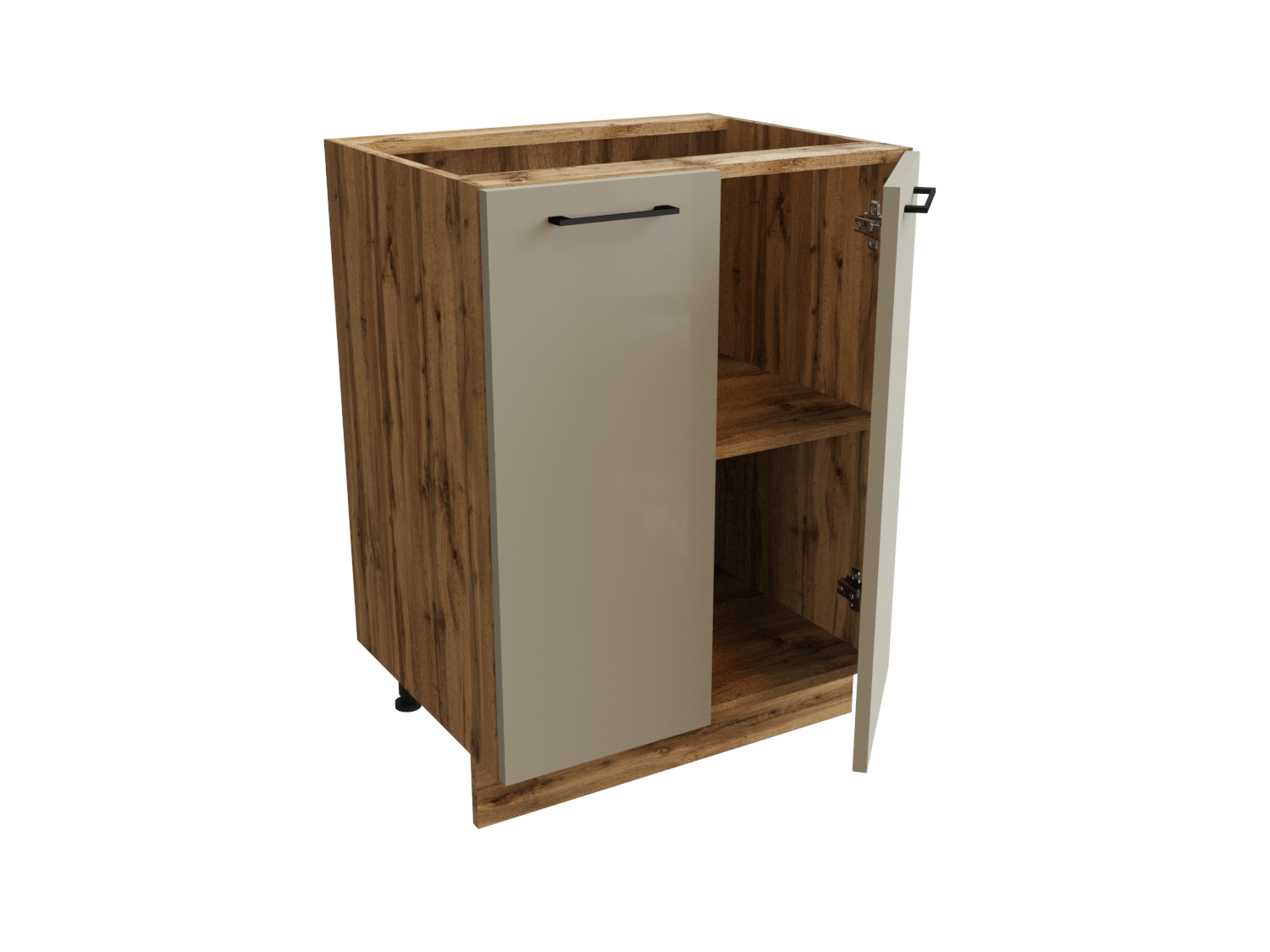Изображение товара Напольный шкаф 60x81.60x47.80 см фасад капучино МДФ каркас дуб вотан ЛДСП Сурская Мебель