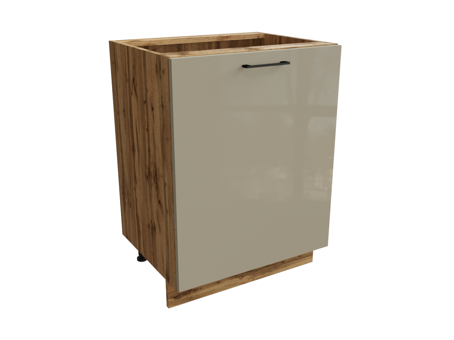 Изображение товара Напольный шкаф 60x81.60x47.80 см с 1 ящиком фасад капучино МДФ каркас дуб вотан ЛДСП Сурская Мебель