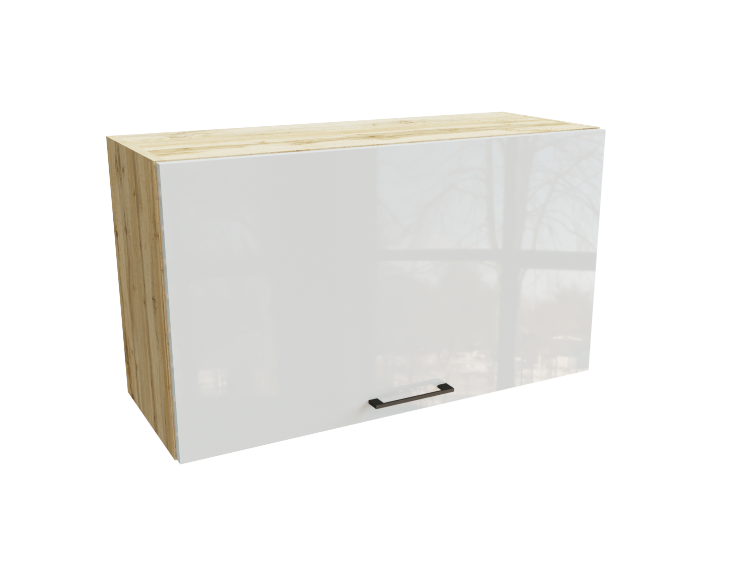 Изображение товара Навесной шкаф горизонтальный 80x46x31.8 см серия Эстетик белый ЛДСП