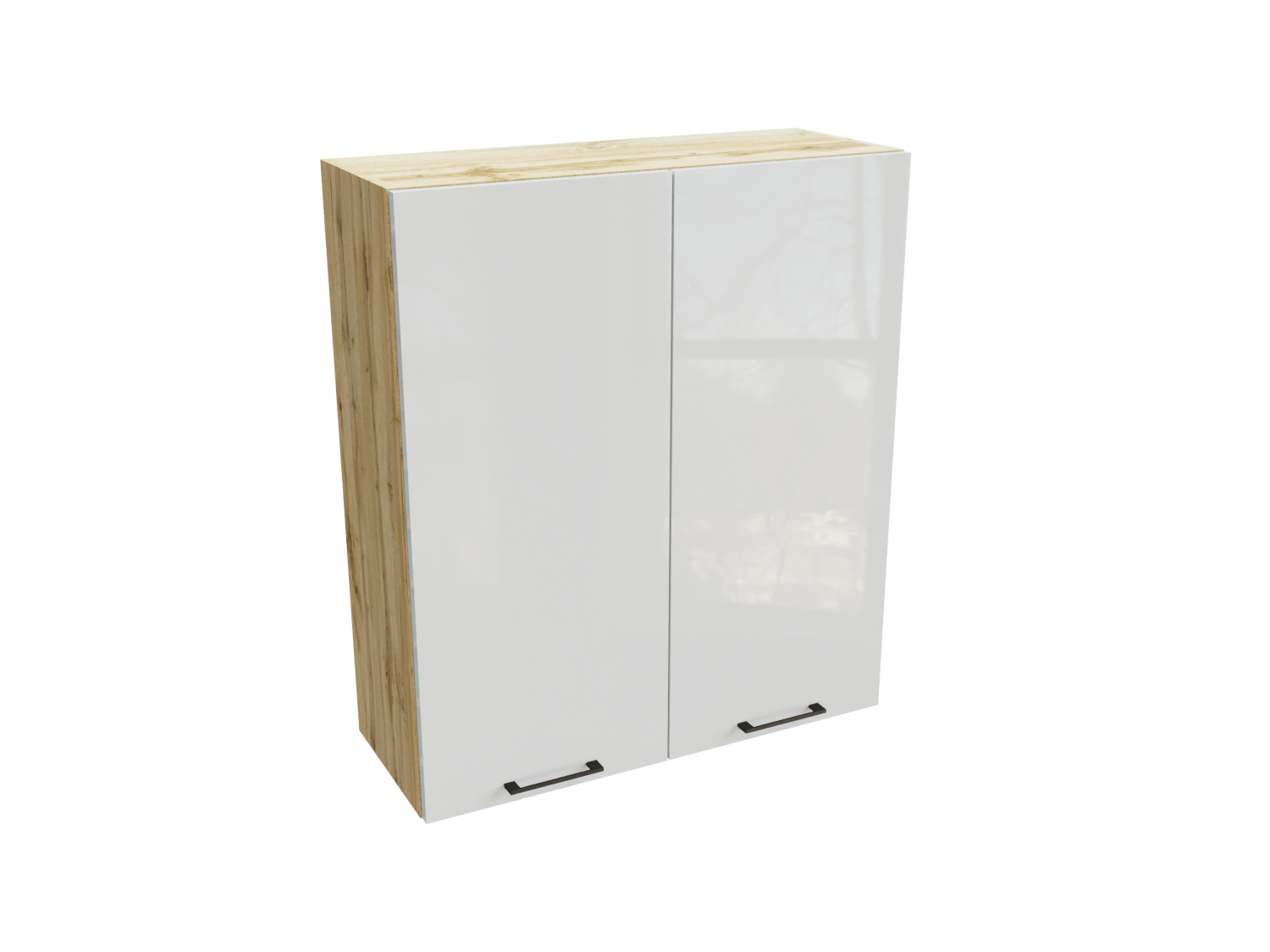 Изображение товара Навесной шкаф Эстетик 80x92x31.8 см белый корпус дуб вотан фасад МДФ ЛДСП