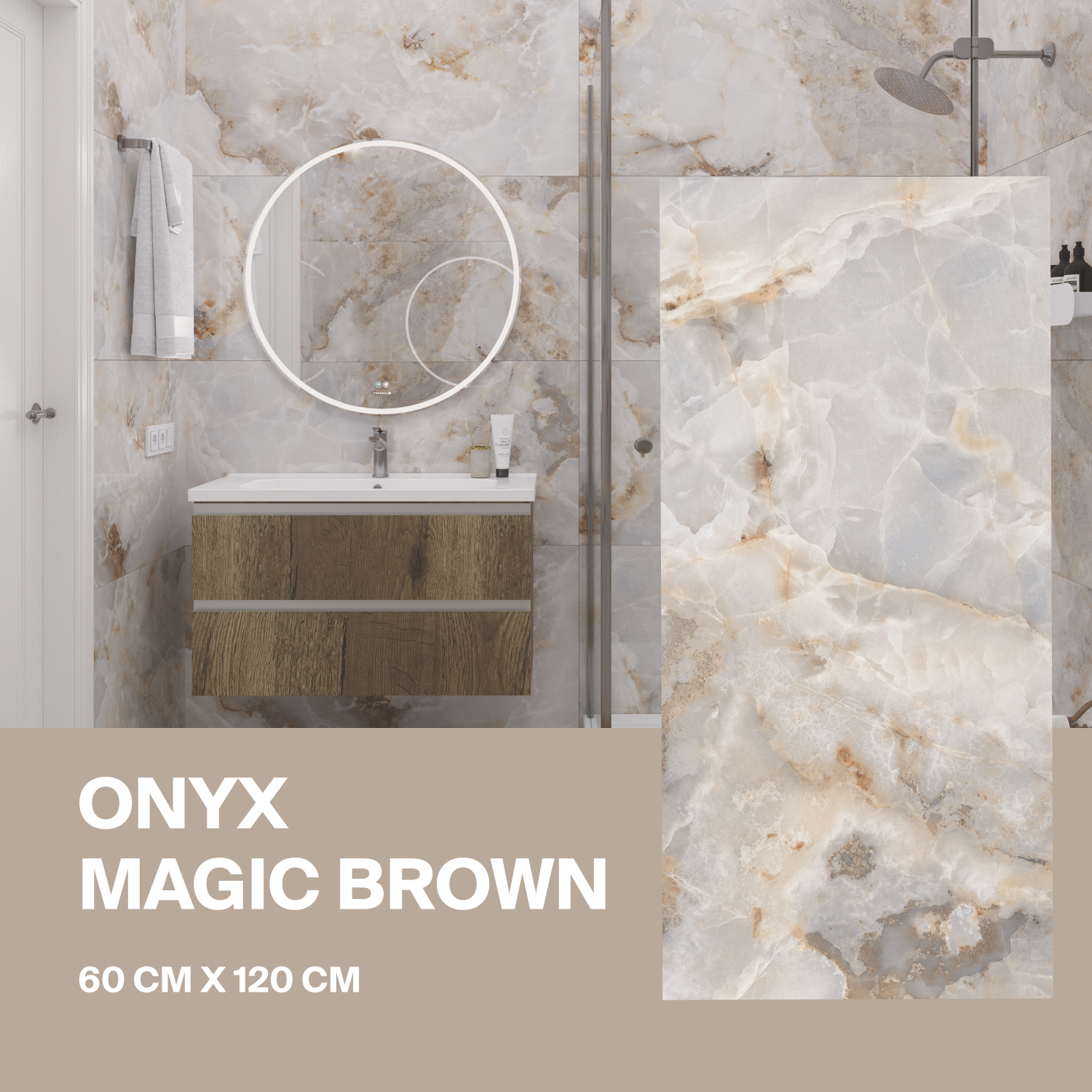 Изображение товара Керамогранит Ceradim Onyx х9999304567 60x120см цвет коричневый