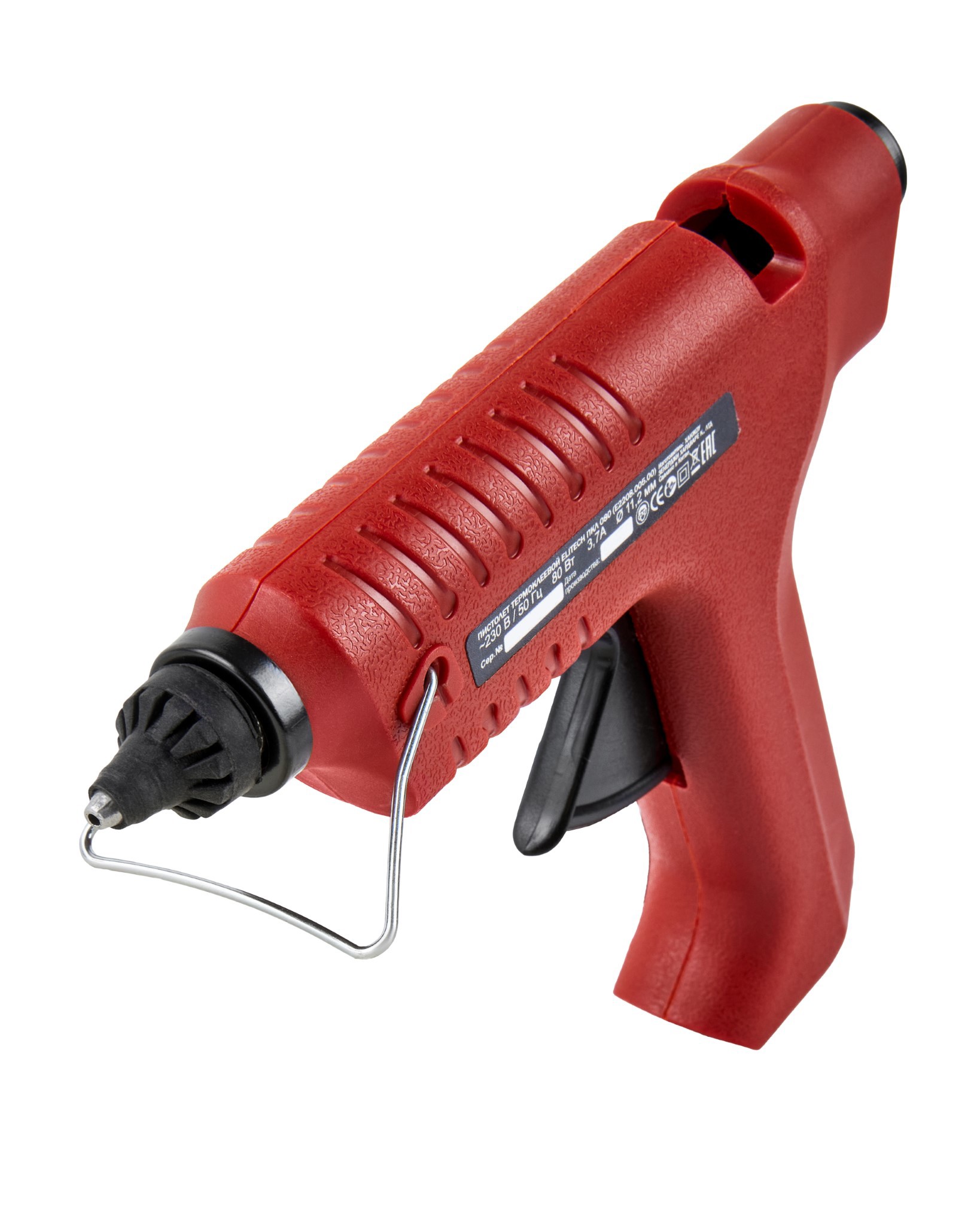 Изображение товара Пистолет клеевой Elitech ПКЛ 080, 80 Вт, для стержней 11 мм, комплект 2 стержня