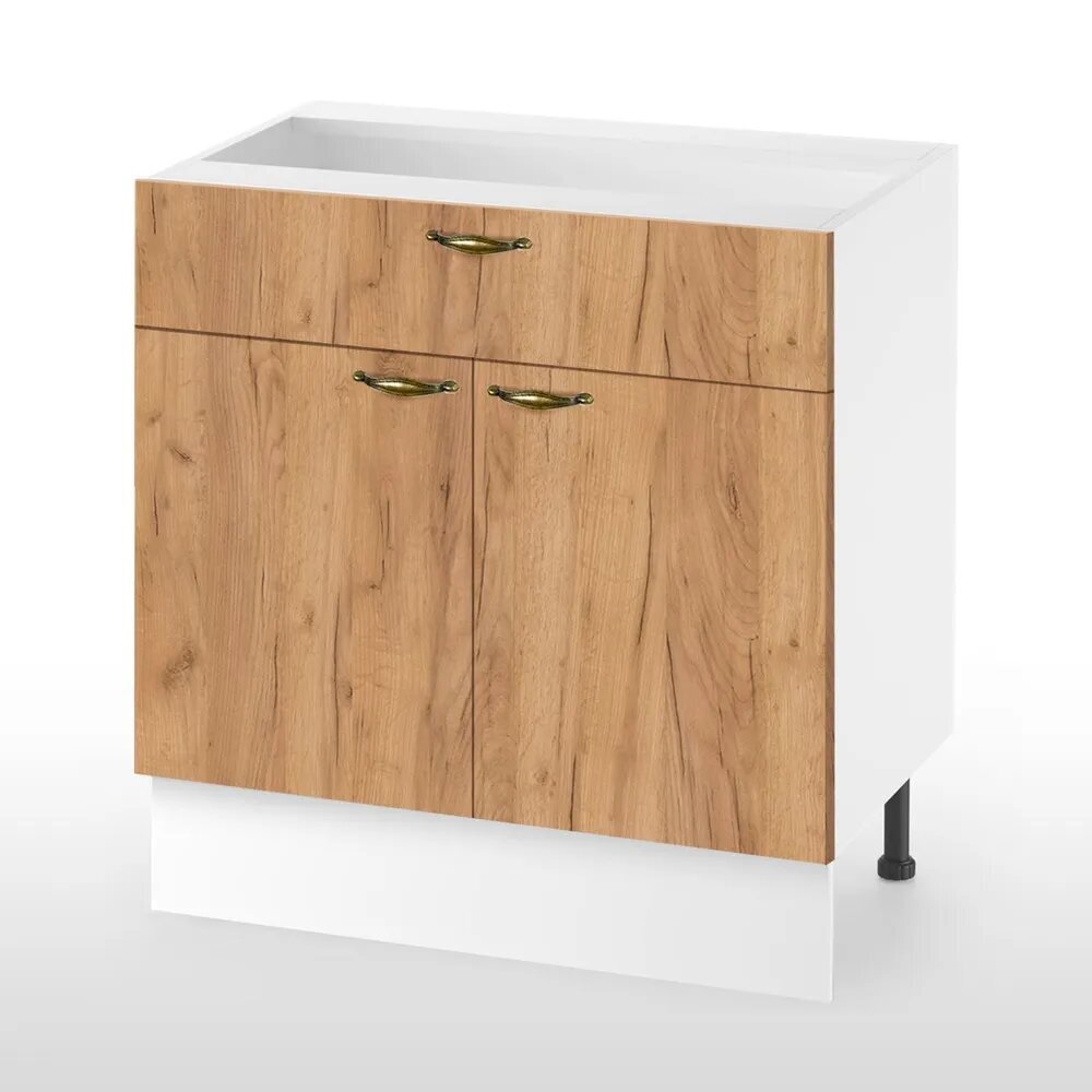 Изображение товара Напольный шкаф Ладога 80x85x50 см дуб крафт золотой белый каркас