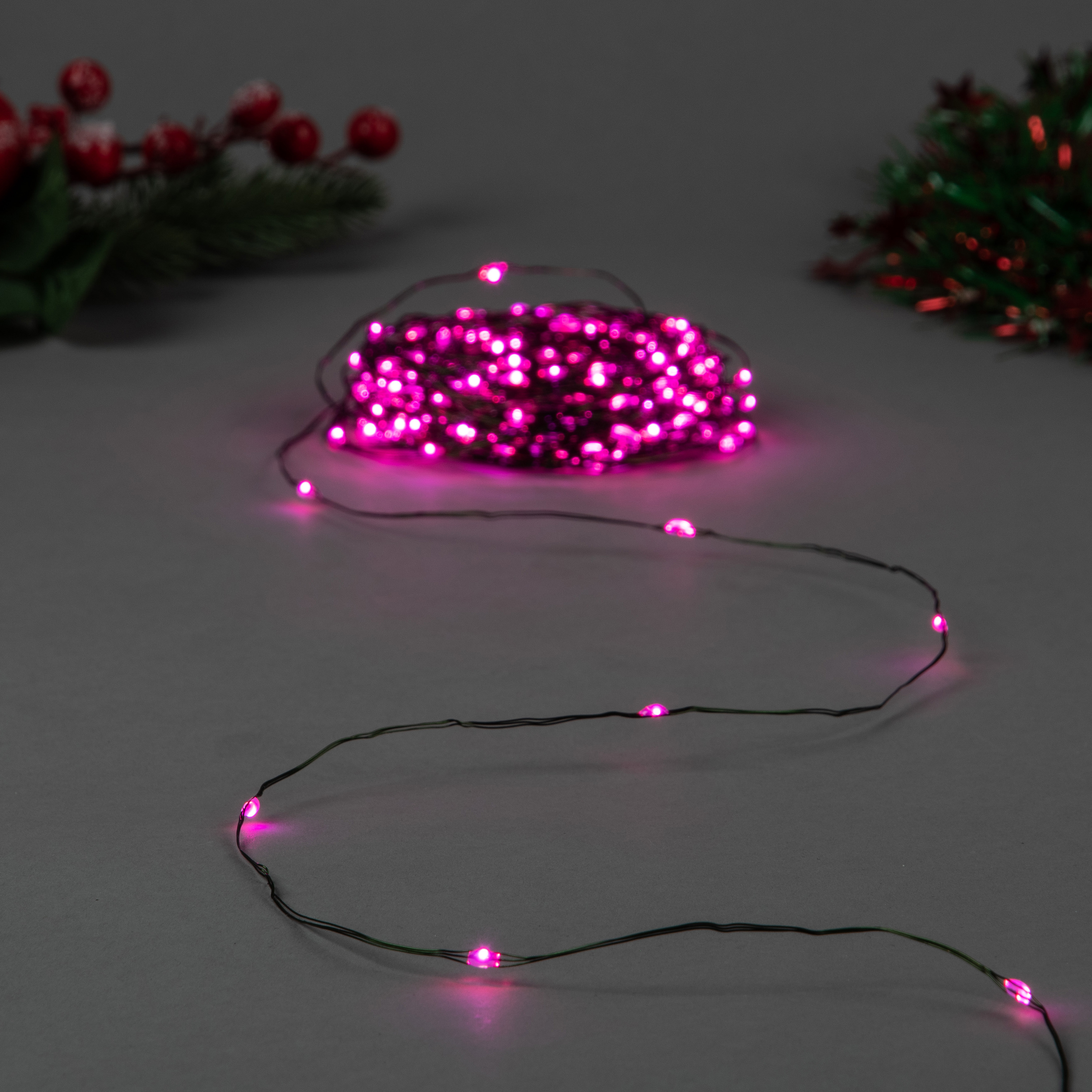 Изображение товара Гирлянда светодиодная роса UNIEL 20 м, розовые светодиоды, 8 режимов, IP20