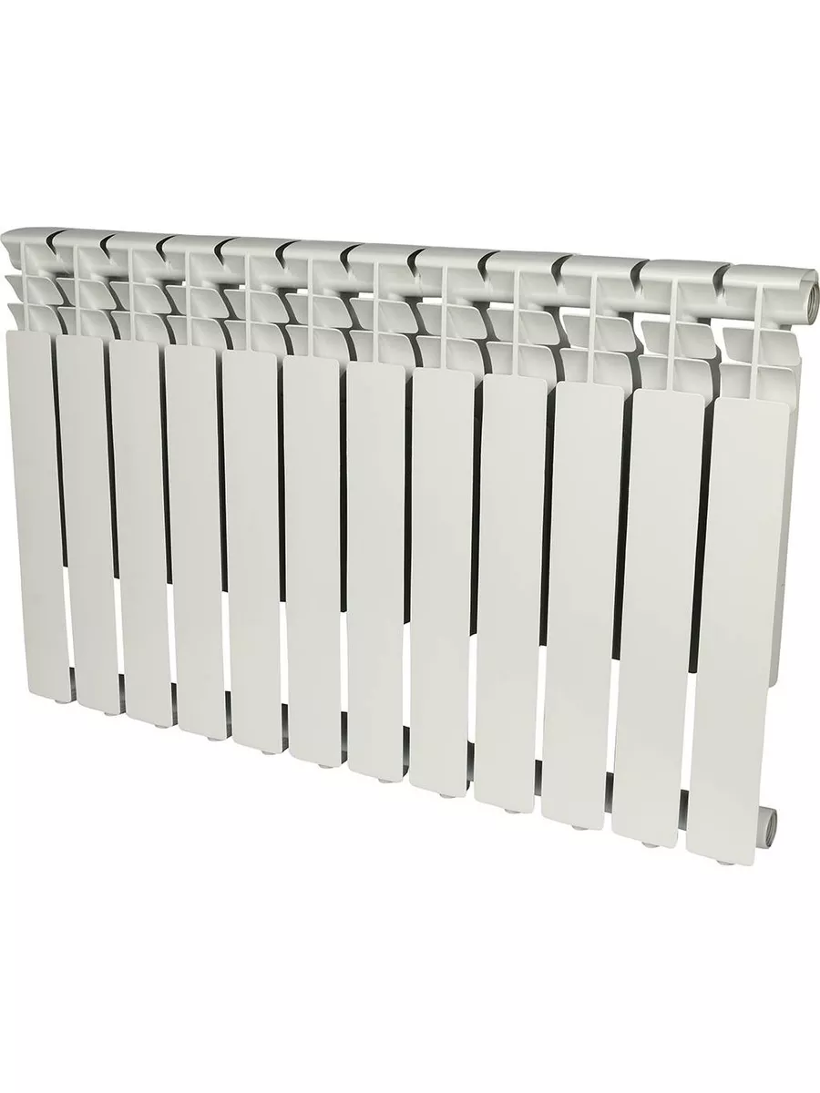 Изображение товара Радиатор секционный Rommer Optima BM 500/78 12 секций боковое подключение биметалл белый без креплений