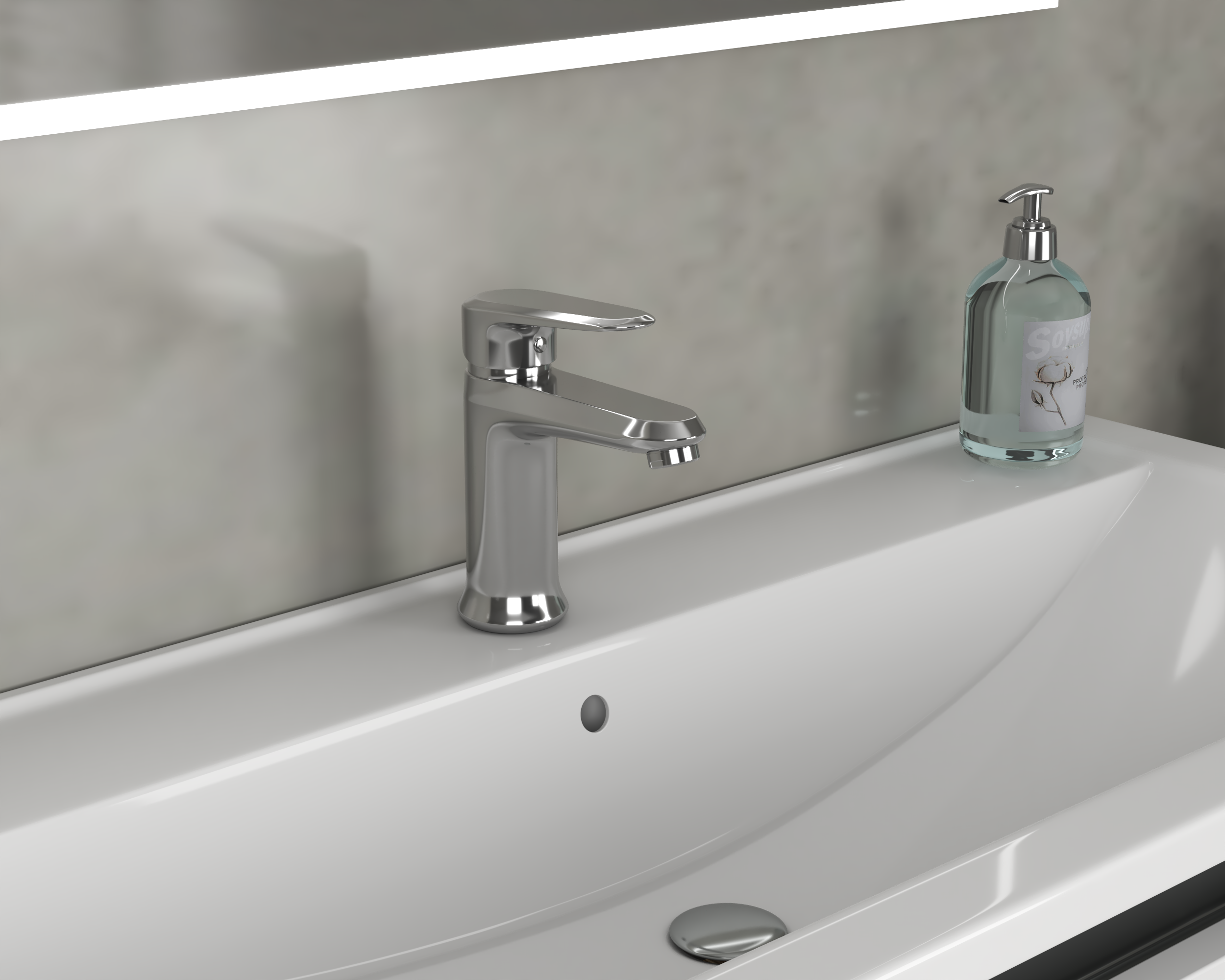 Изображение товара Смеситель для раковины Rush DE7535-11 хром латунь рычажный с аэратором