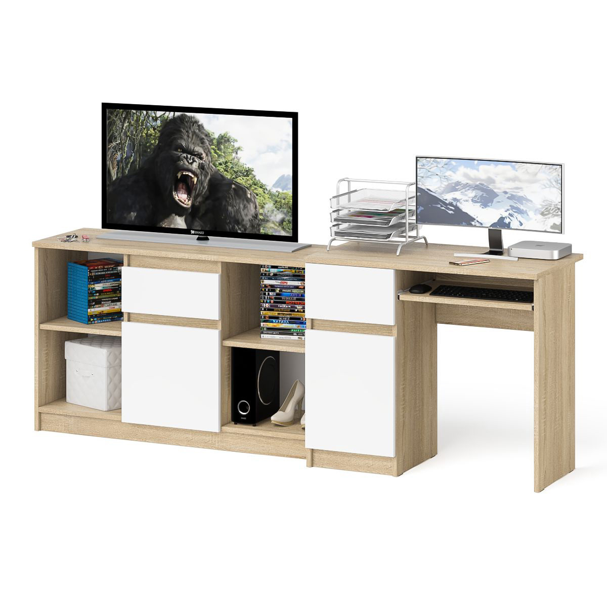 Изображение товара Стол Свк МС-1Л+МТВ1204.1-СБ офисный стол с полкой