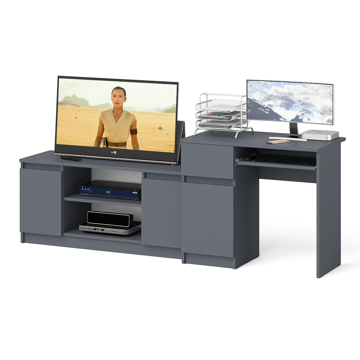 Изображение товара Комплект офисной мебели Стол и тумба Мори лево с системой хранения