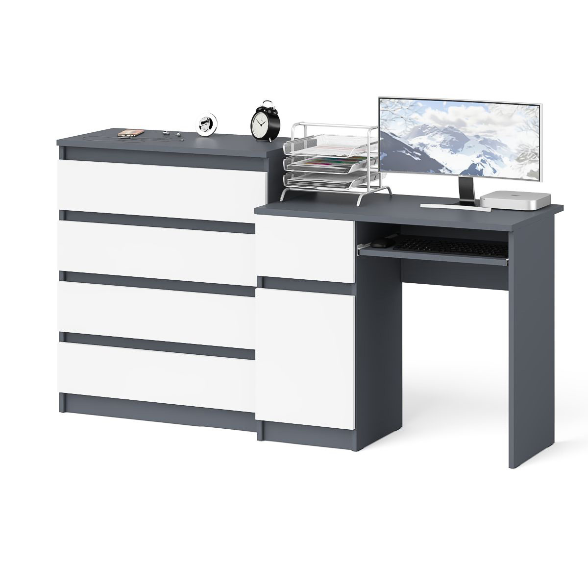 Изображение товара Офисный стол с полкой Свк МС-1Л+МК800.4-ГБ 170x94x50 см