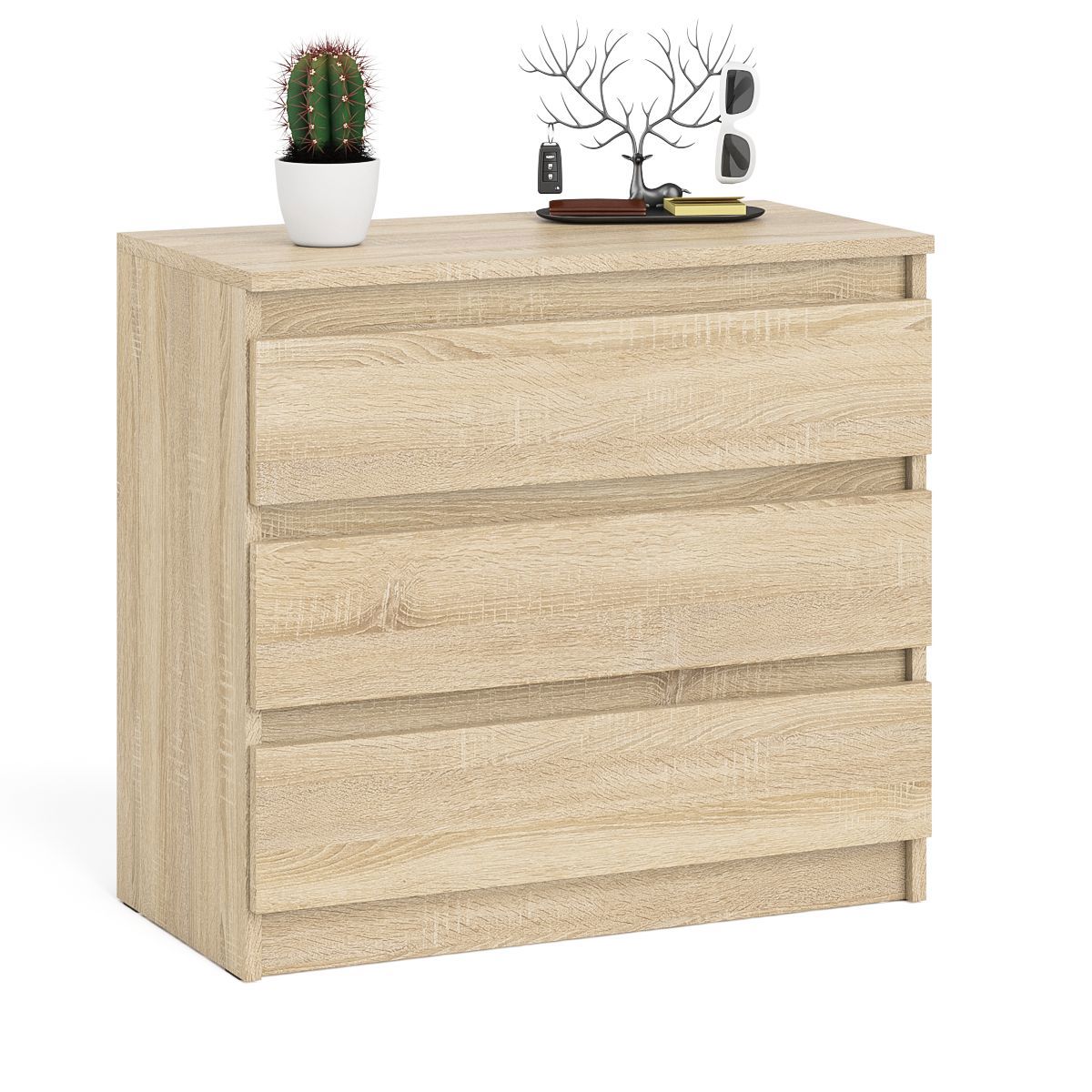Изображение товара Комод СВК Мори мк800.1 3 ящика 80x41x73 см ЛДСП цвет дуб сонома