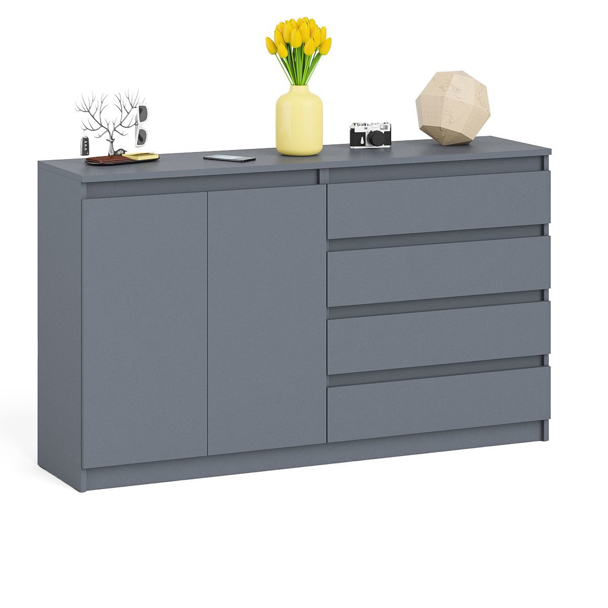 Изображение товара Комод СВК Мори мк1600.1 4 ящика 160x41x94 см ЛДСП цвет графит