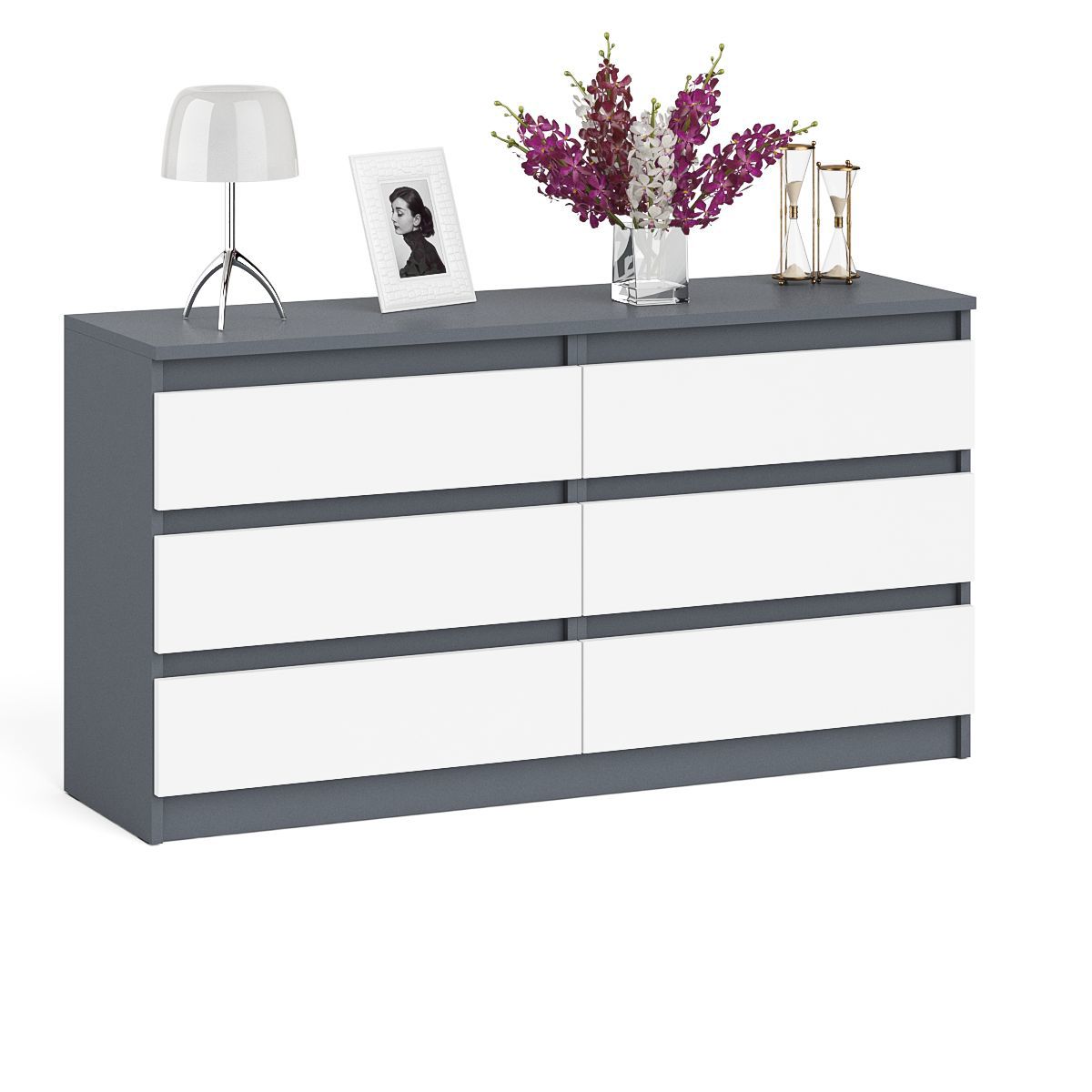 Изображение товара Комод современный с 6 ящиками Мори МК1380 из ЛДСП 138x41x73 см