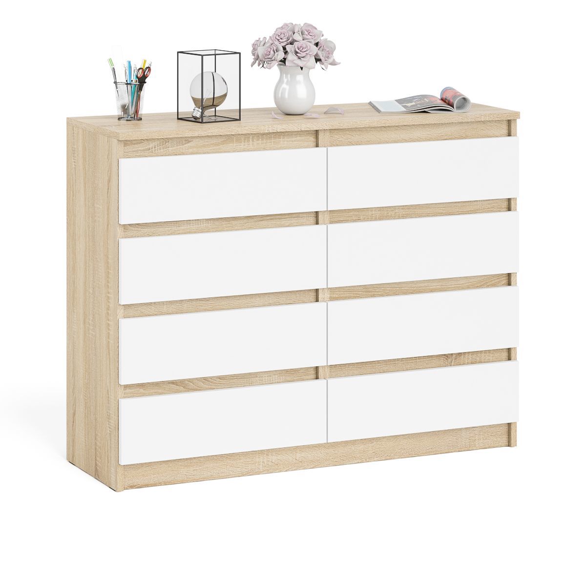 Изображение товара Комод СВК Мори мк1200.8 с 8 ящиками 120x41x94 см