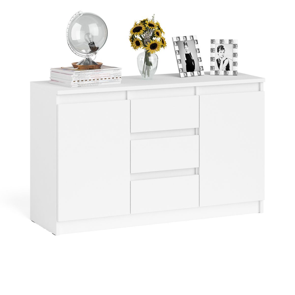 Изображение товара Комод СВК Мори МК1200.3 3 ящика белый современный из ЛДСП 120x41x73 см