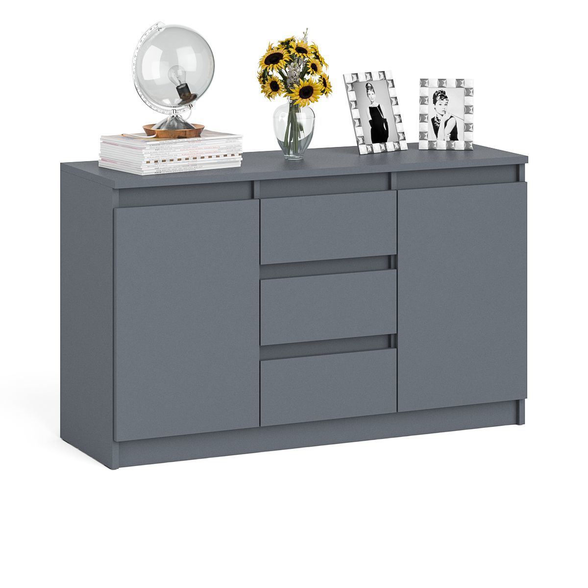 Изображение товара Комод СВК Мори мк1200.3 3 ящика 120x41x73 см ЛДСП цвет графит