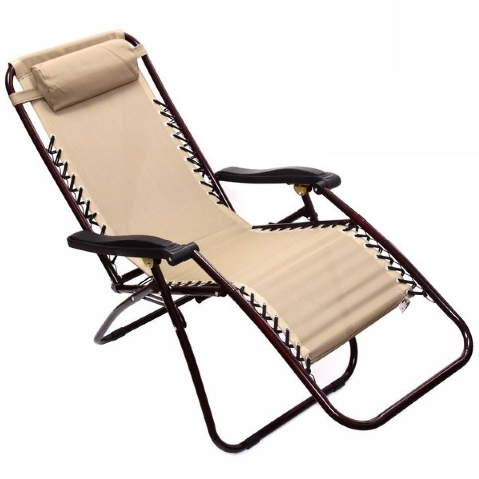 Изображение товара Шезлонг Добросад Уют 640 см складной регулируемый бежевый металл/текстилен